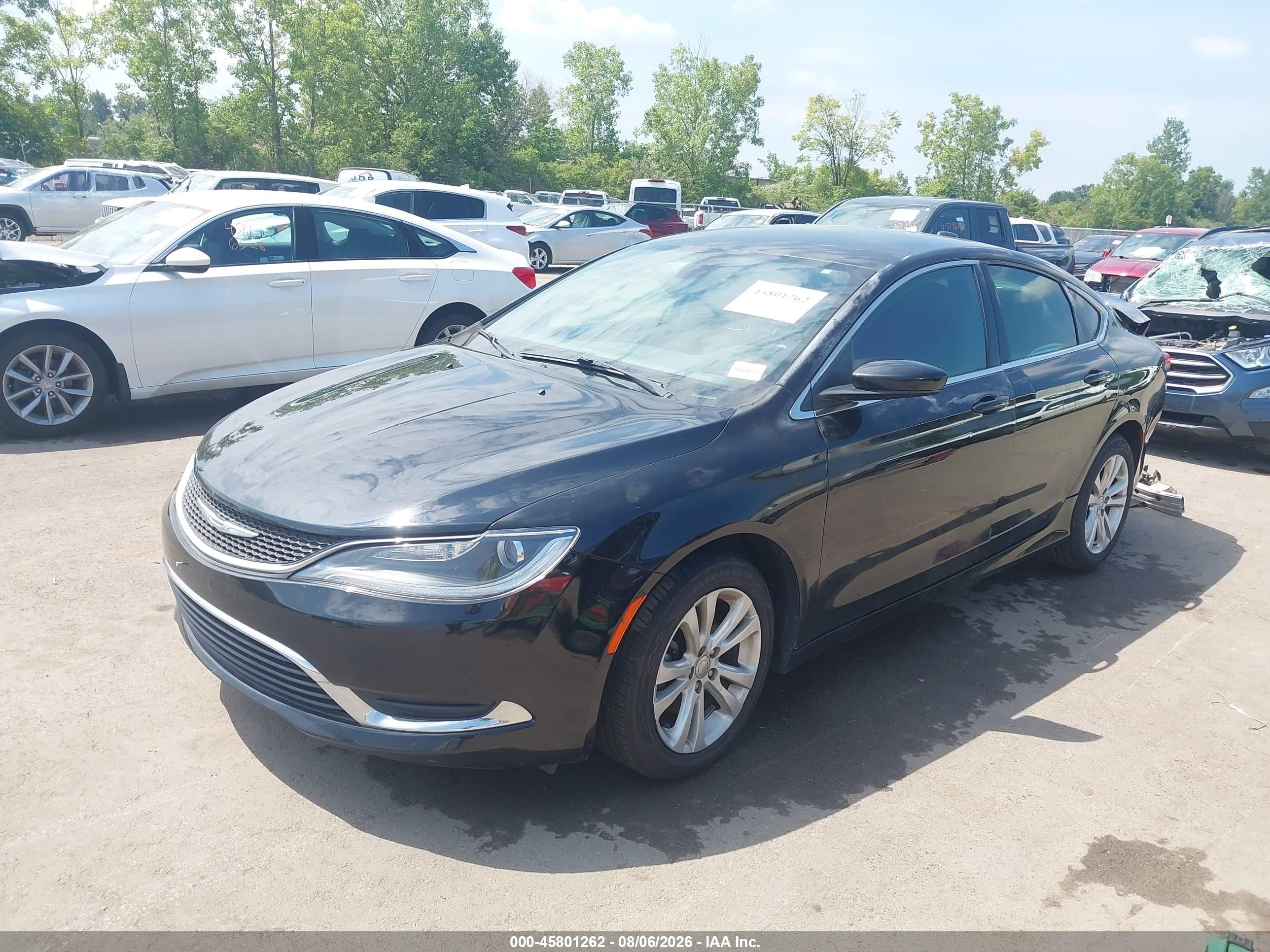 2015 Chrysler 200 Limited Black vin: 1C3CCCAB3FN533028