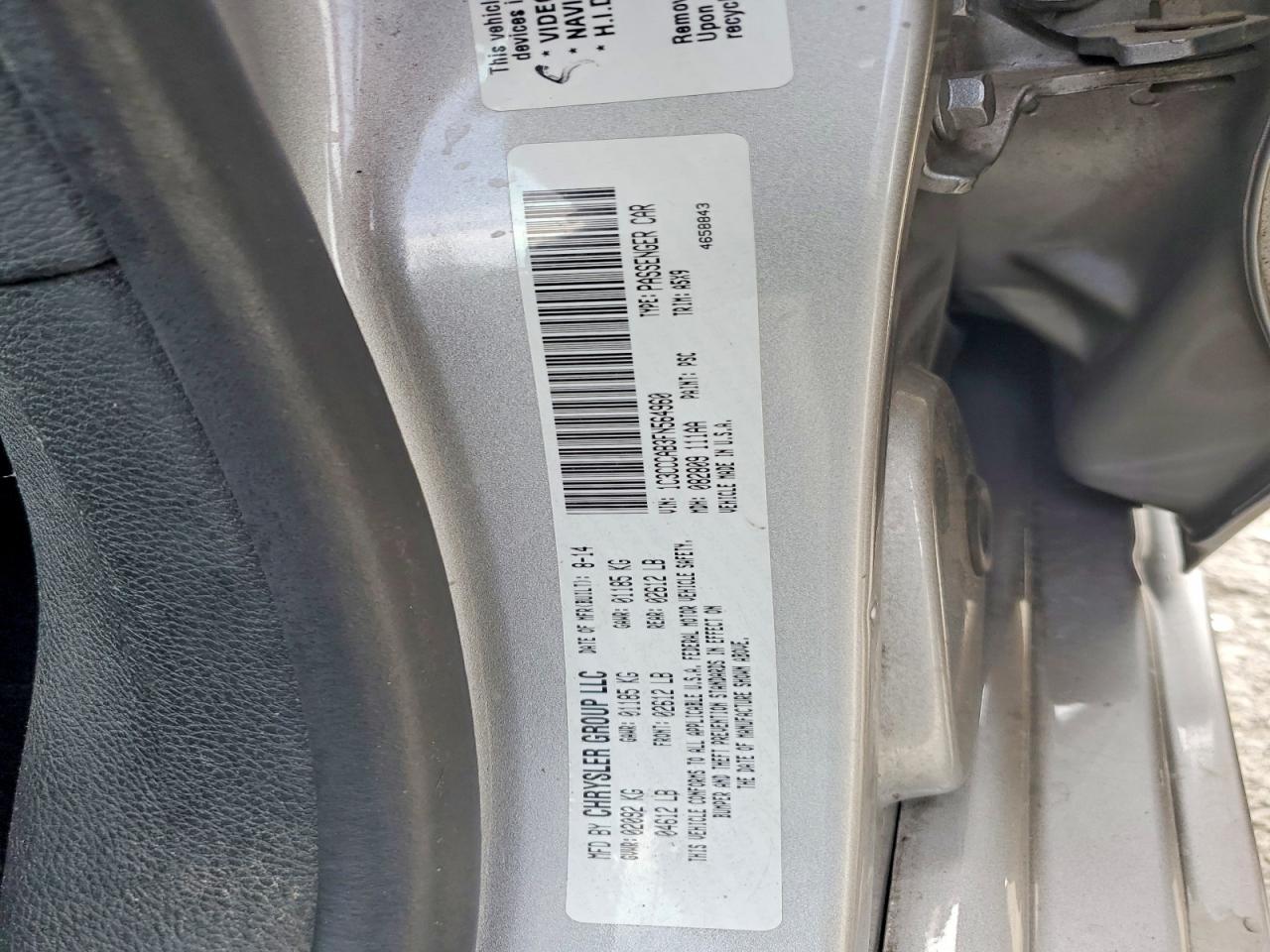2015 Chrysler 200 Limited Gray vin: 1C3CCCAB3FN564960