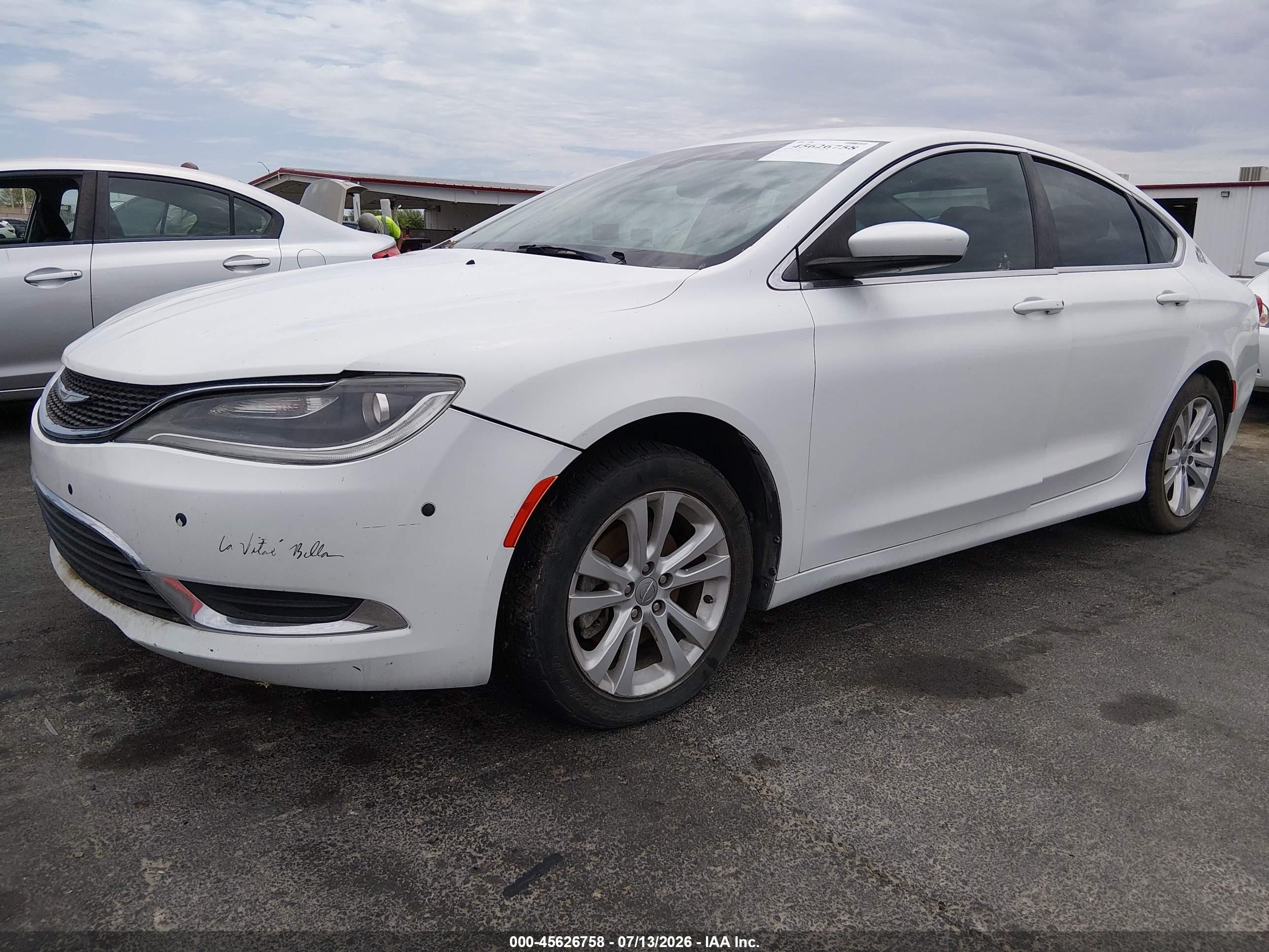 2015 Chrysler 200 Limited White vin: 1C3CCCAB3FN574887