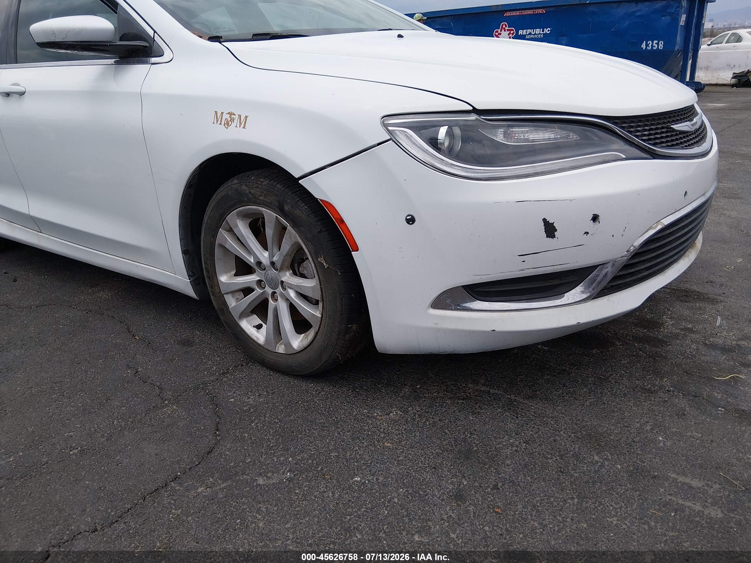 2015 Chrysler 200 Limited White vin: 1C3CCCAB3FN574887