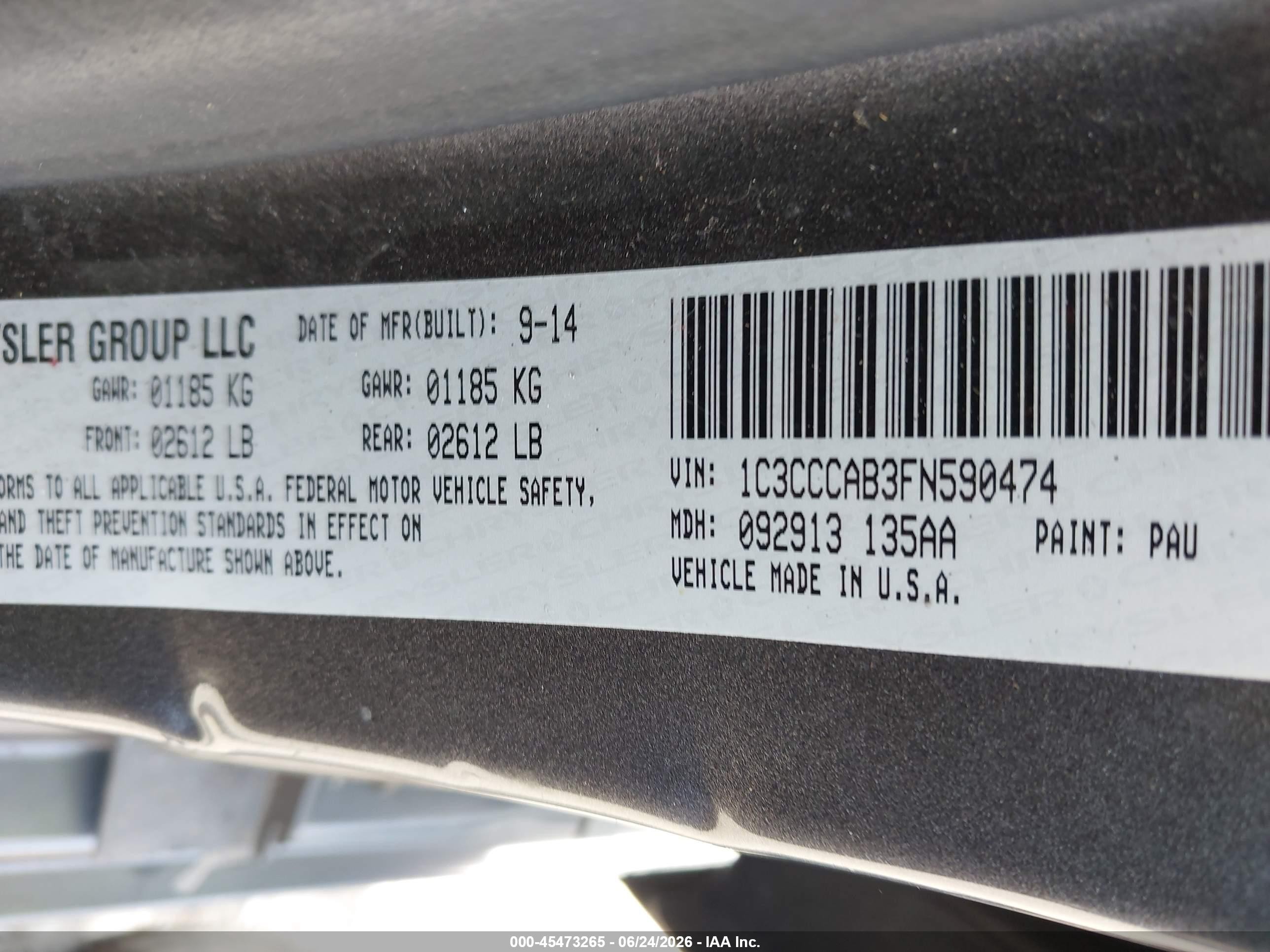 2015 Chrysler 200 Limited Gray vin: 1C3CCCAB3FN590474
