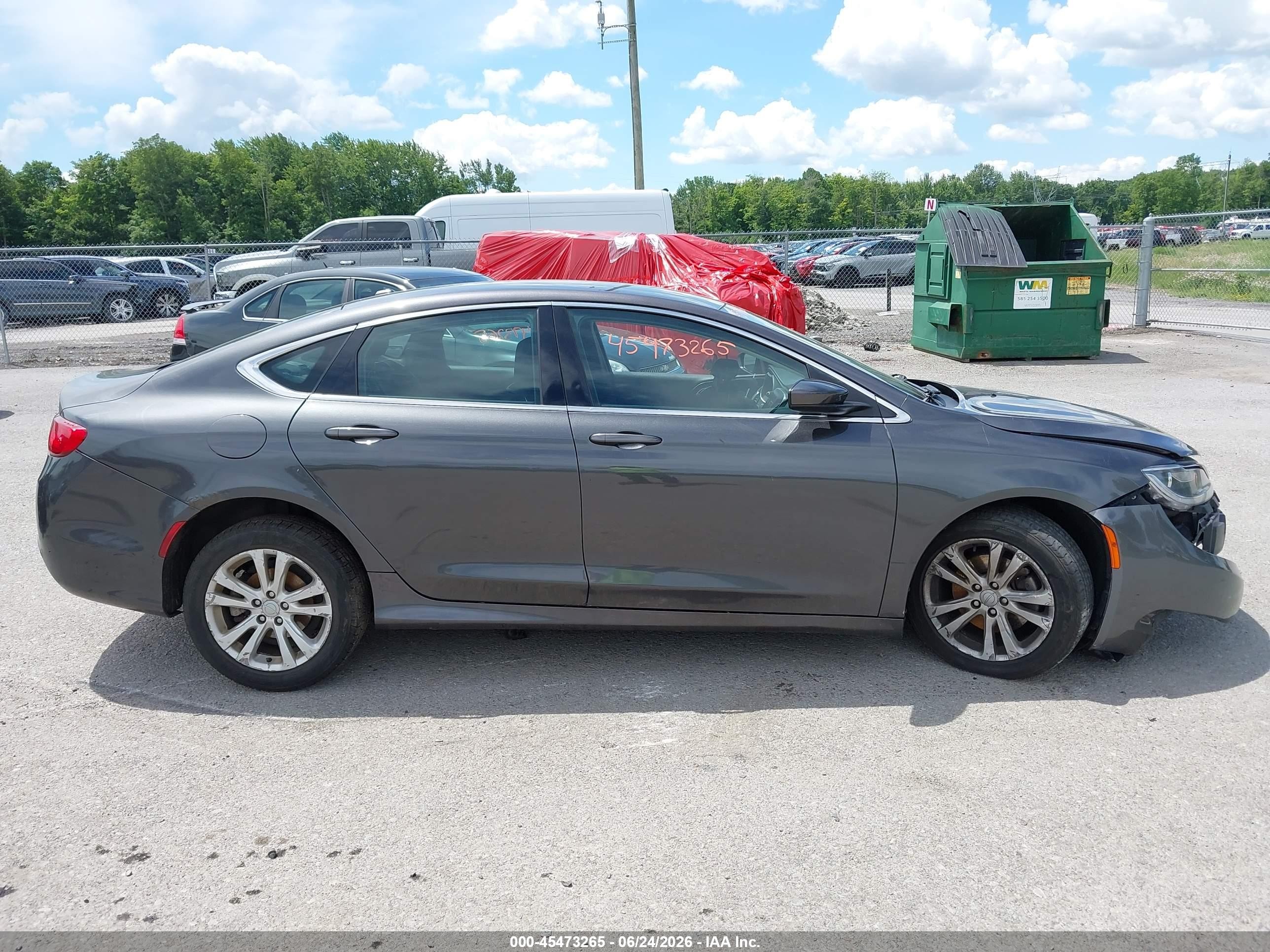2015 Chrysler 200 Limited Gray vin: 1C3CCCAB3FN590474