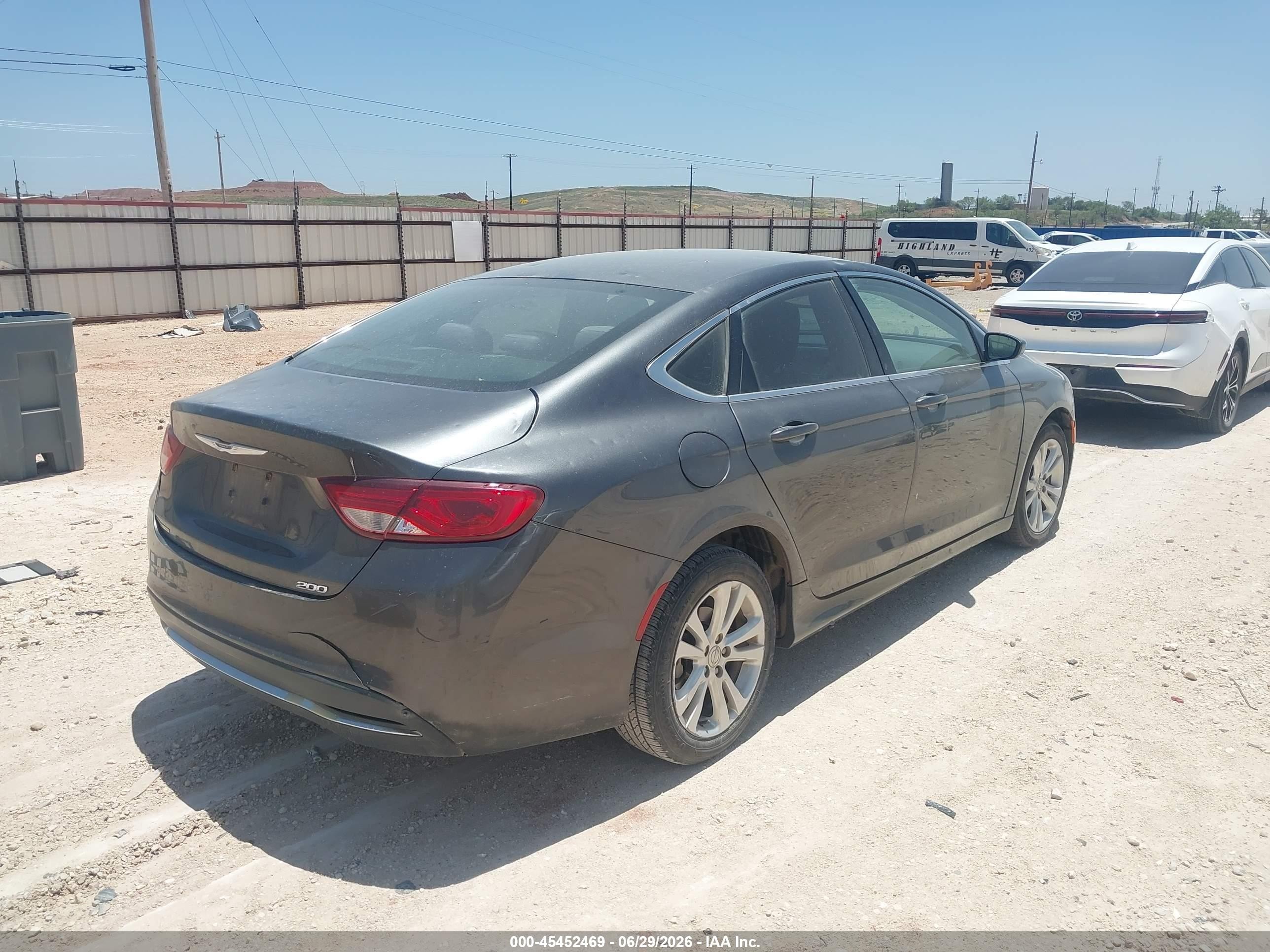2015 Chrysler 200 Limited Gray vin: 1C3CCCAB3FN637633