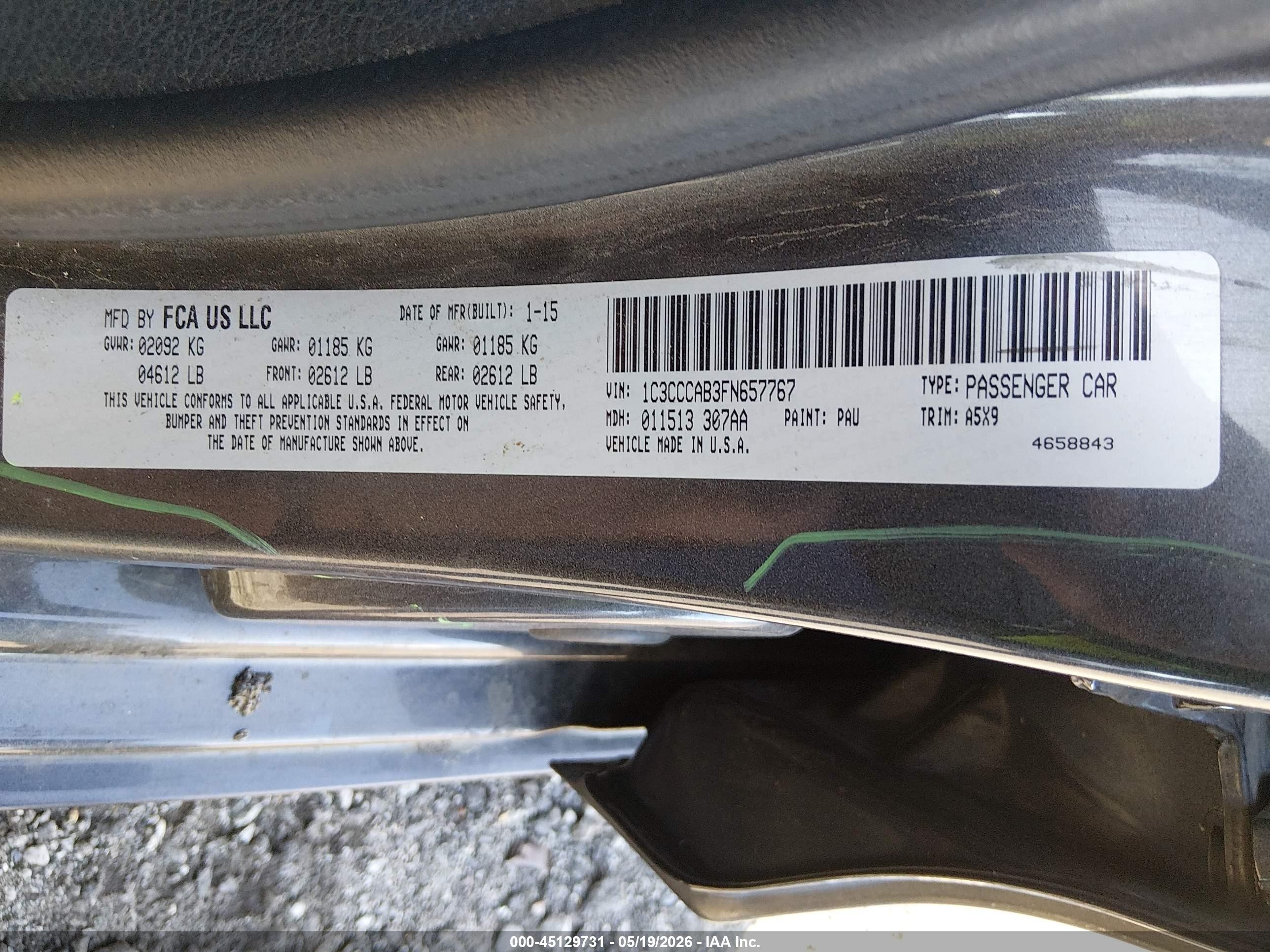 2015 Chrysler 200 Limited Gray vin: 1C3CCCAB3FN657767