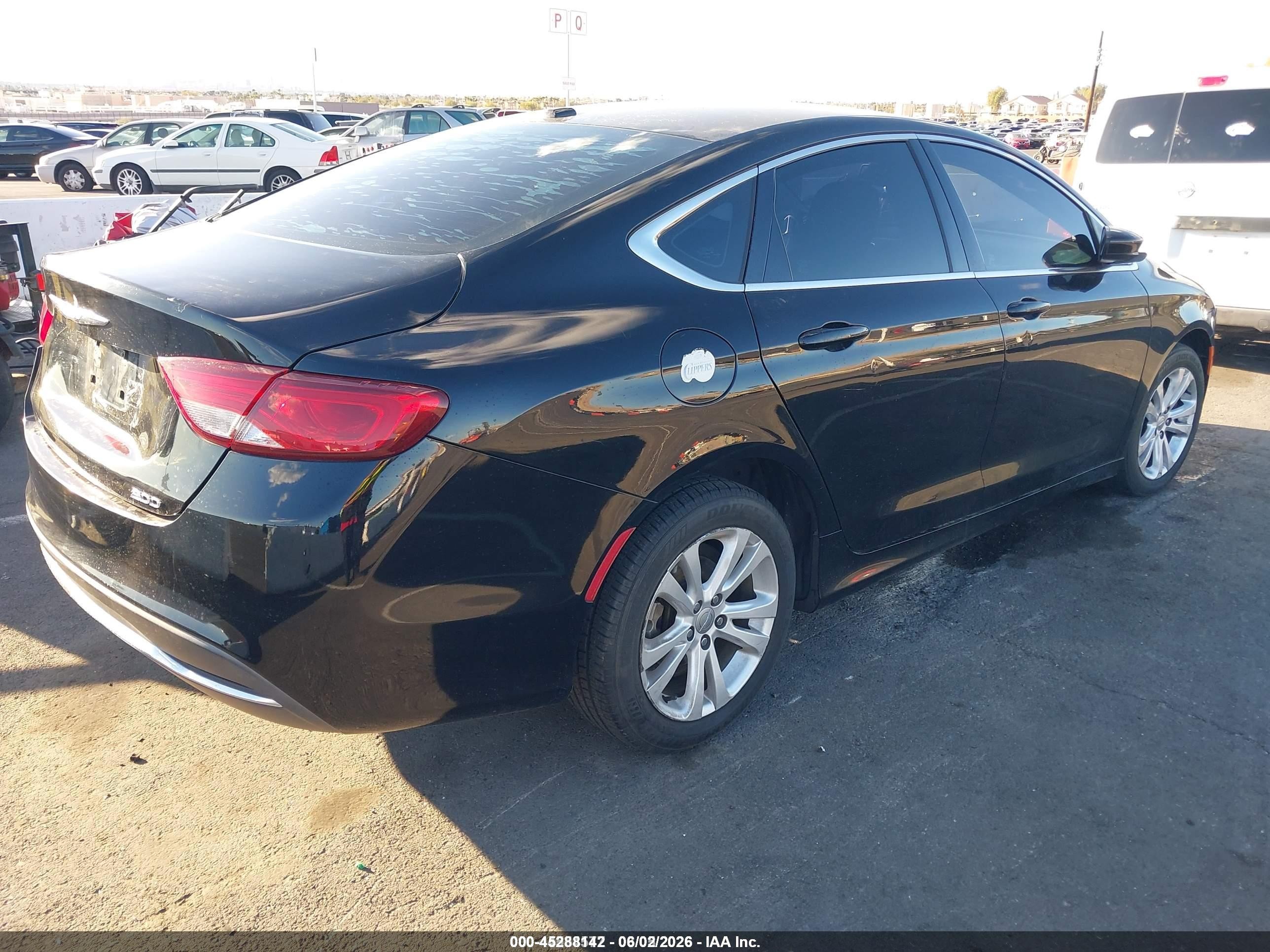 2015 Chrysler 200 Limited Black vin: 1C3CCCAB3FN672852