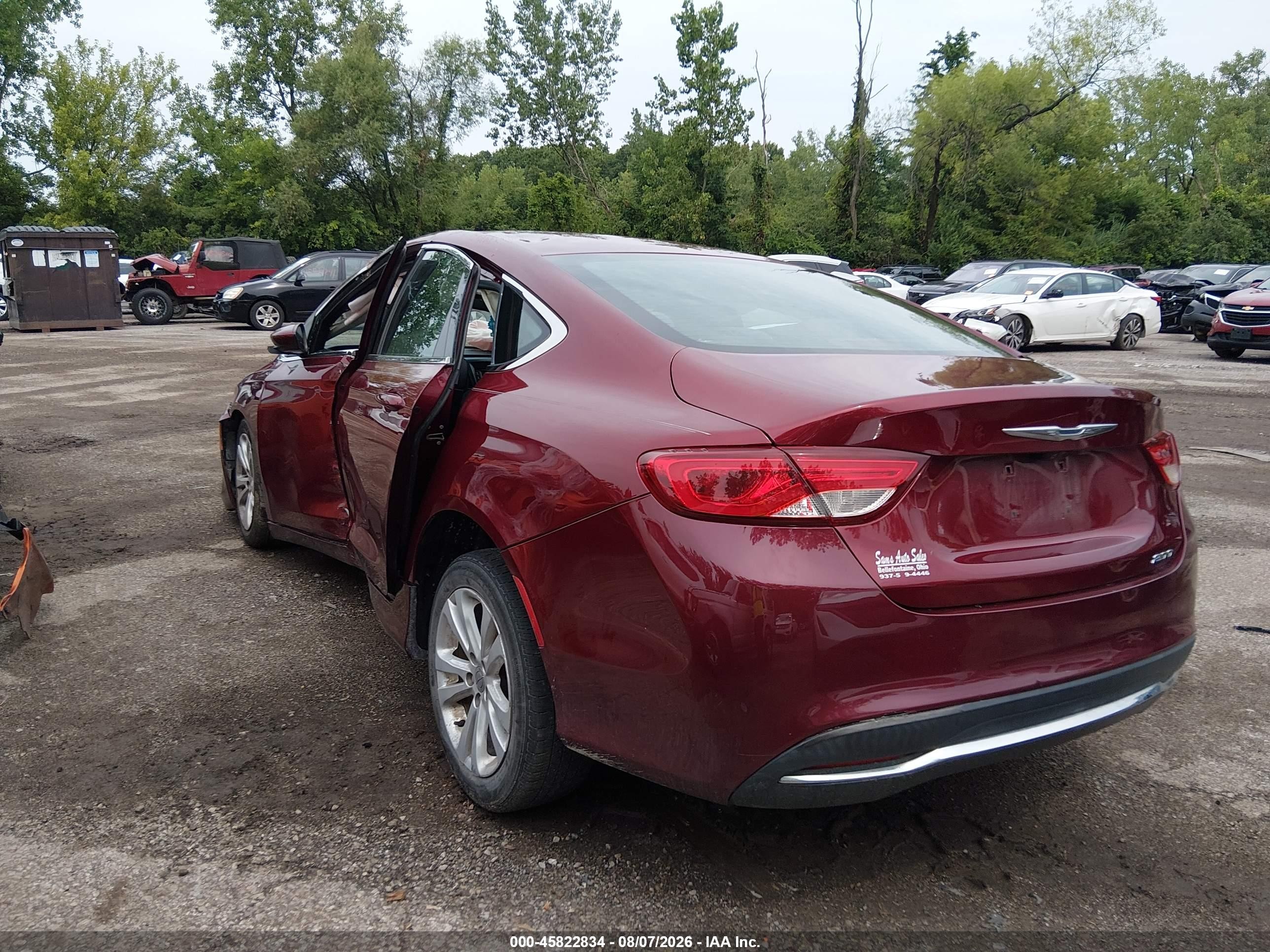 2015 Chrysler 200 Limited Red vin: 1C3CCCAB3FN693295