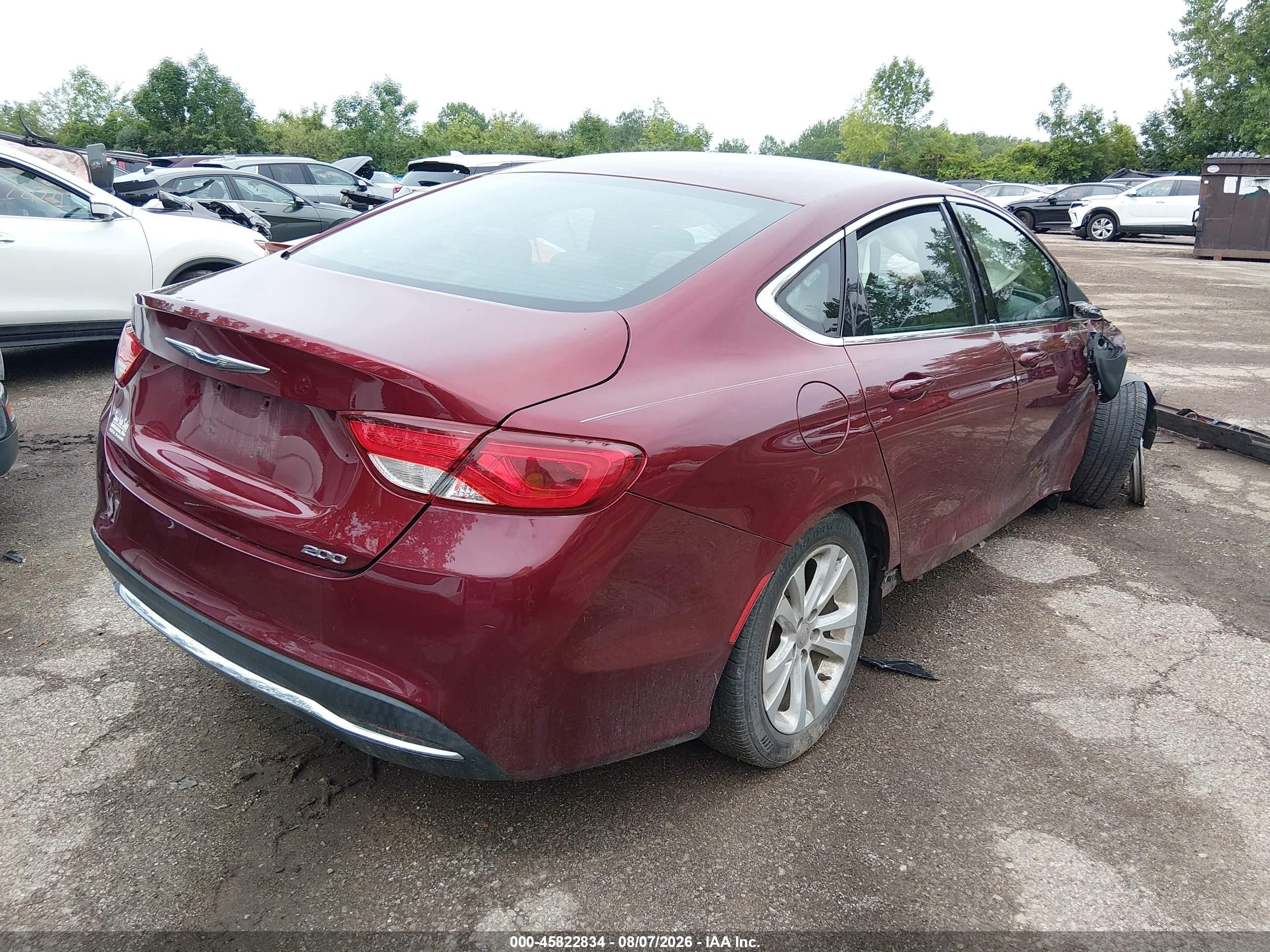 2015 Chrysler 200 Limited Red vin: 1C3CCCAB3FN693295