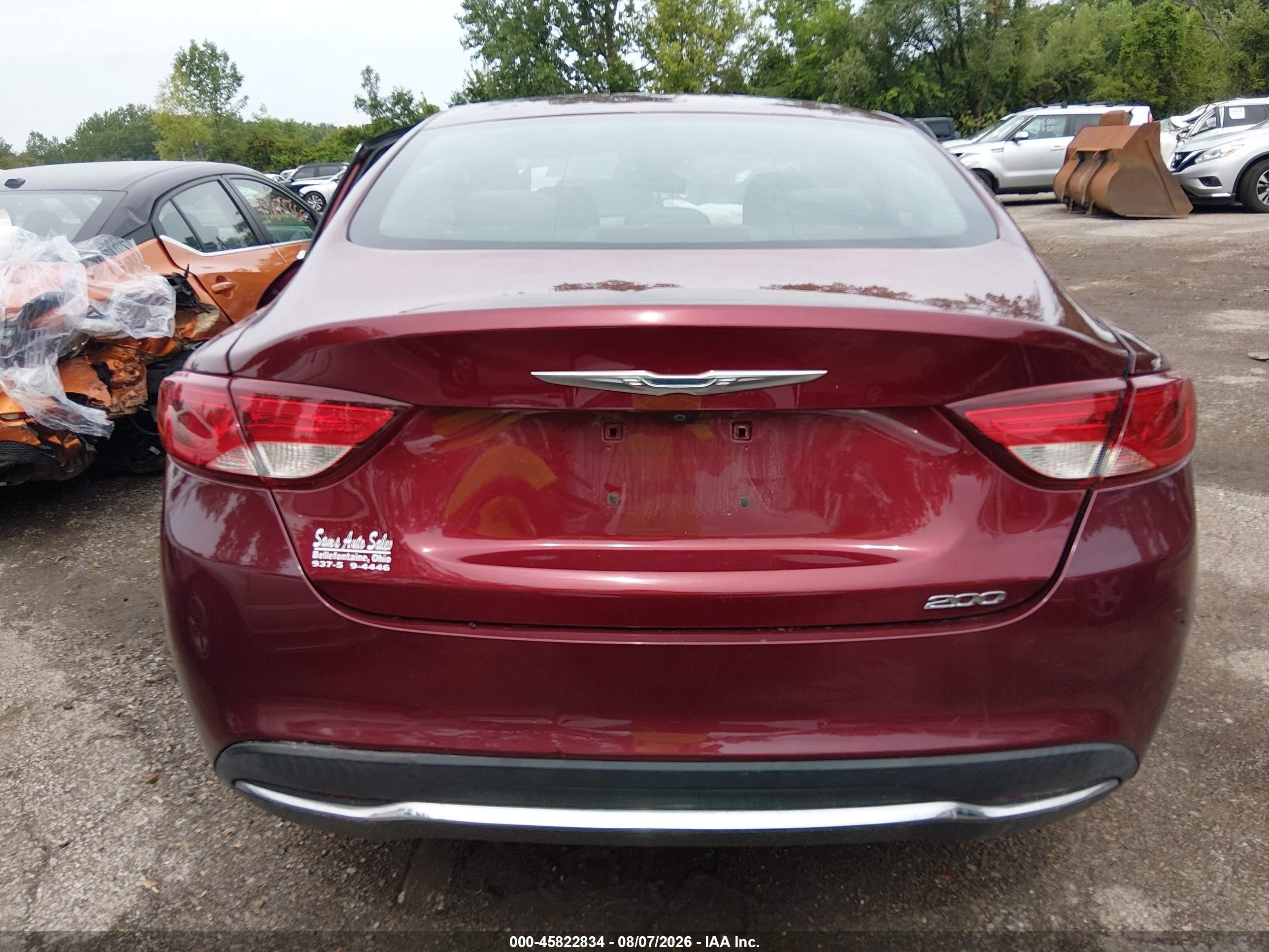 2015 Chrysler 200 Limited Red vin: 1C3CCCAB3FN693295