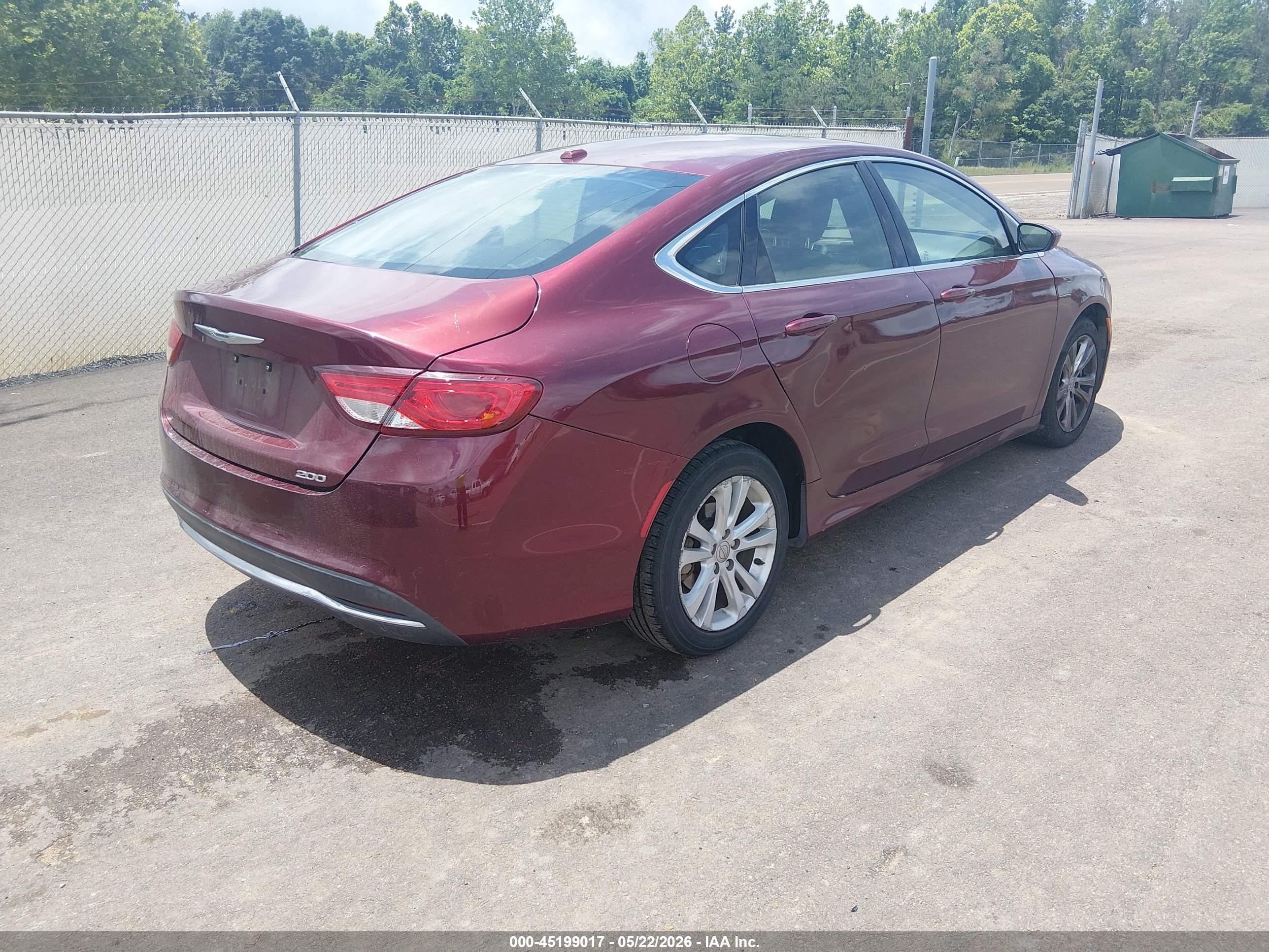 2015 Chrysler 200 Limited Maroon vin: 1C3CCCAB3FN694267