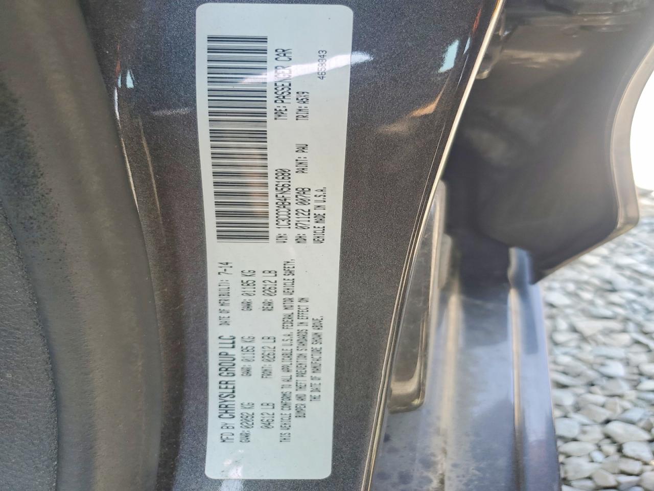 2015 Chrysler 200 Limited Gray vin: 1C3CCCAB4FN561680