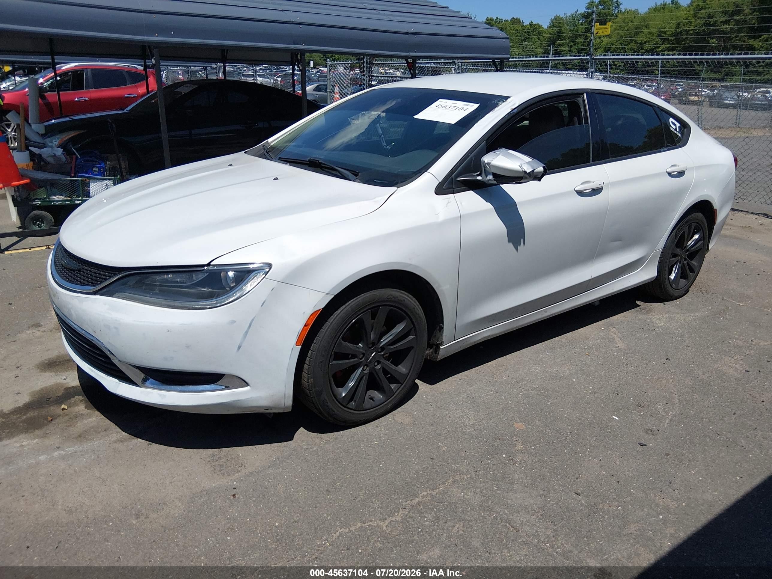 2015 Chrysler 200 Limited White vin: 1C3CCCAB4FN607119