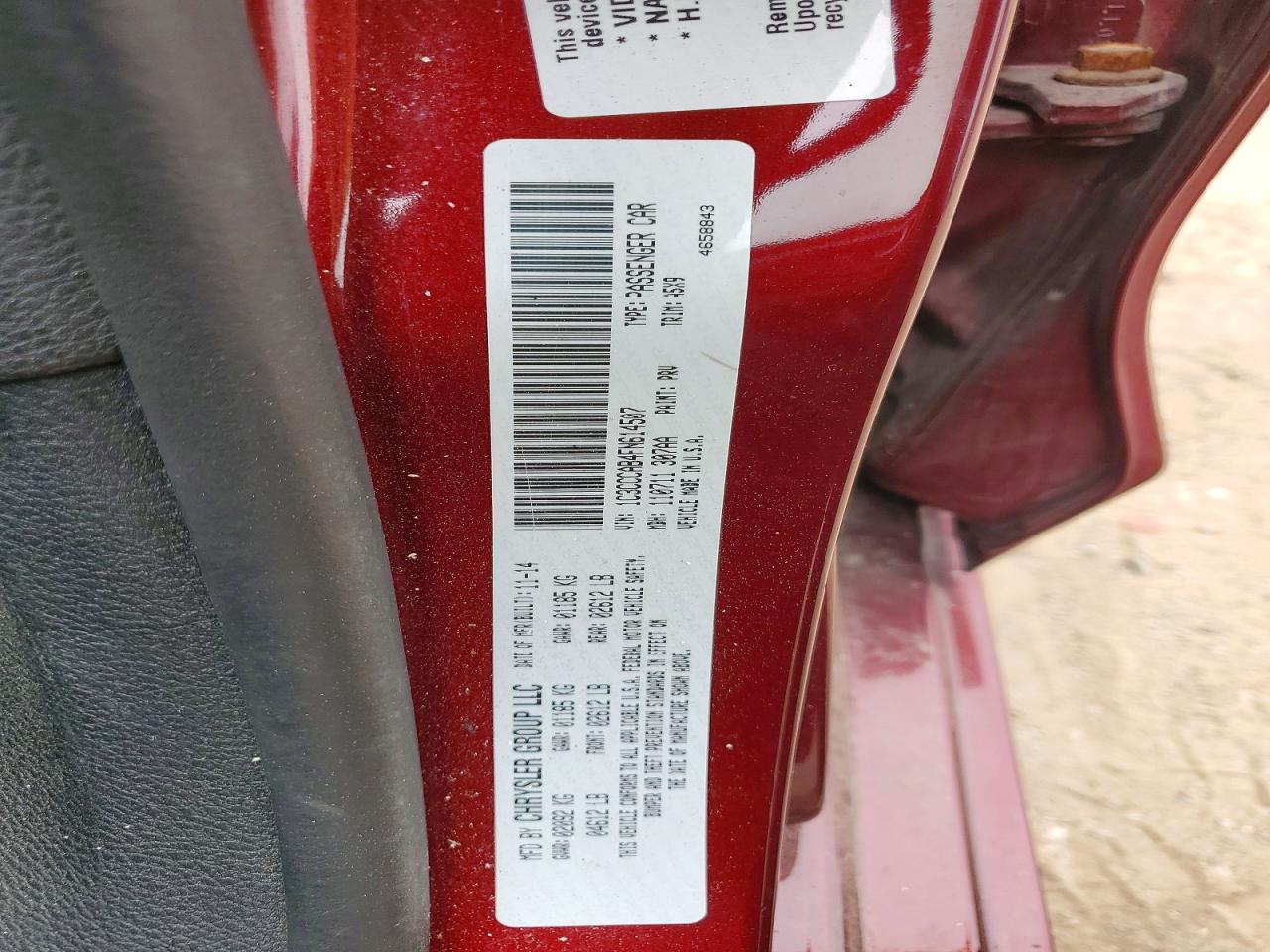 2015 Chrysler 200 Limited Red vin: 1C3CCCAB4FN614507