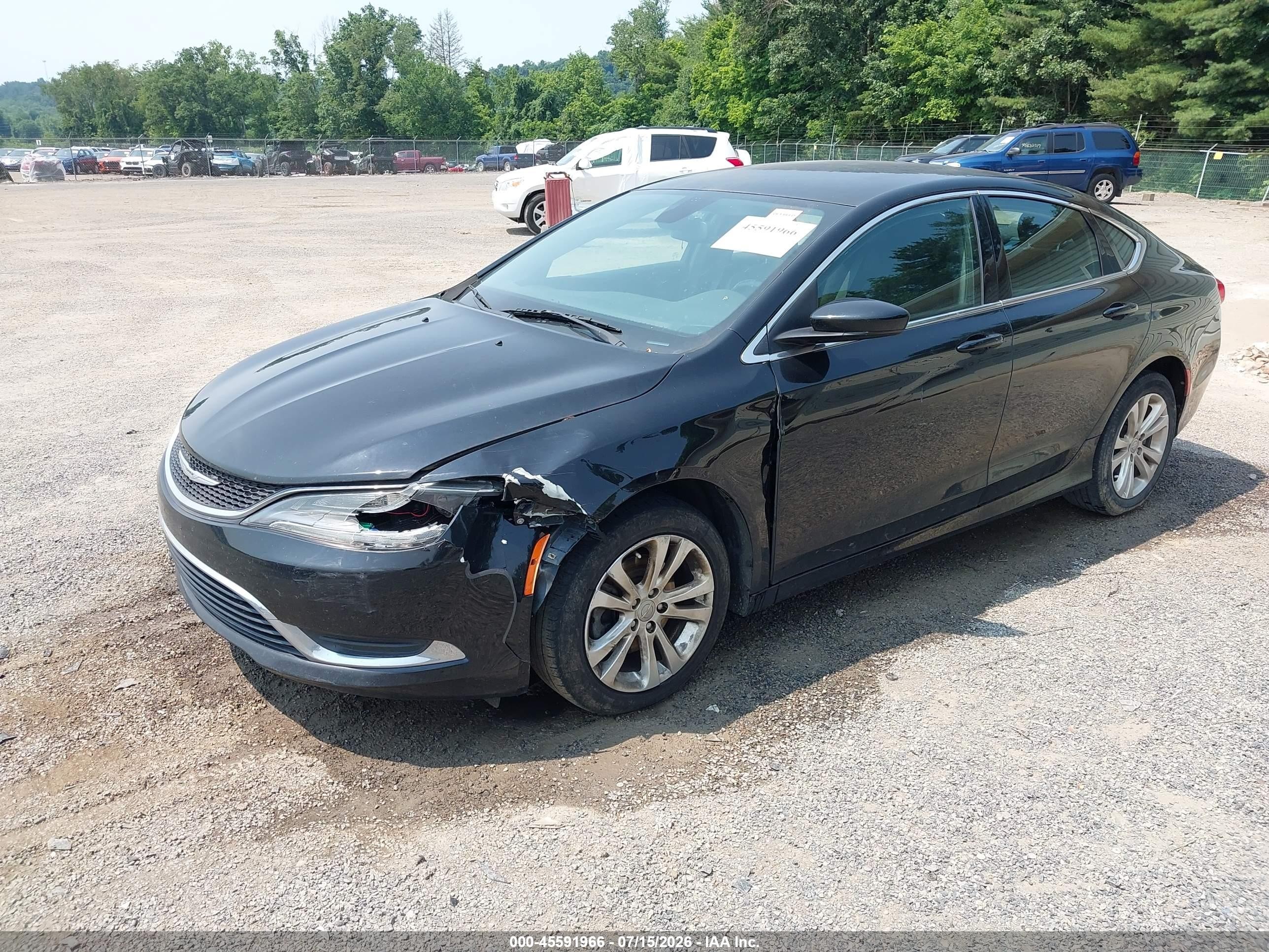 2015 Chrysler 200 Limited Black vin: 1C3CCCAB4FN617455