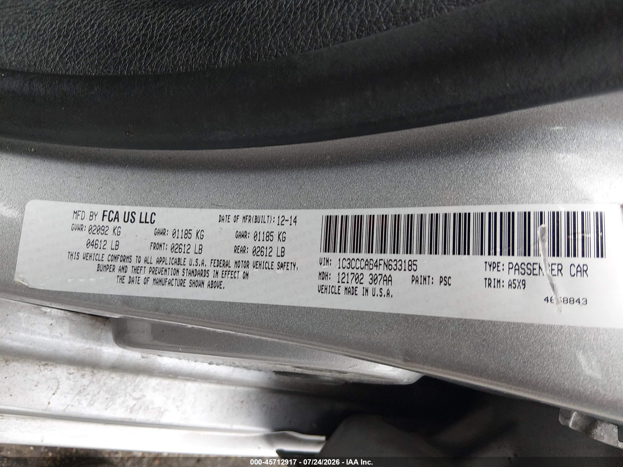 2015 Chrysler 200 Limited Gray vin: 1C3CCCAB4FN633185