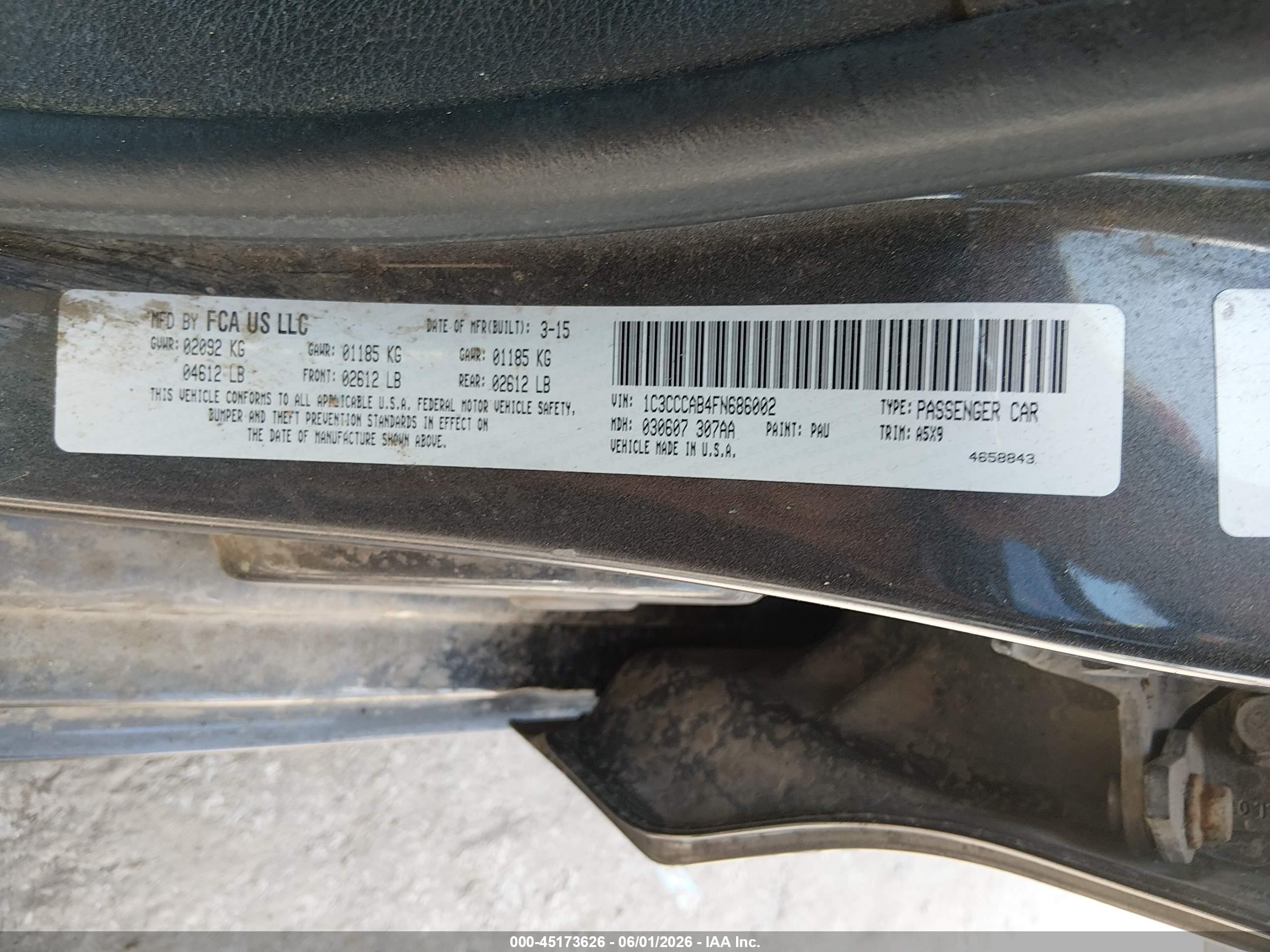 2015 Chrysler 200 Limited Серый vin: 1C3CCCAB4FN686002
