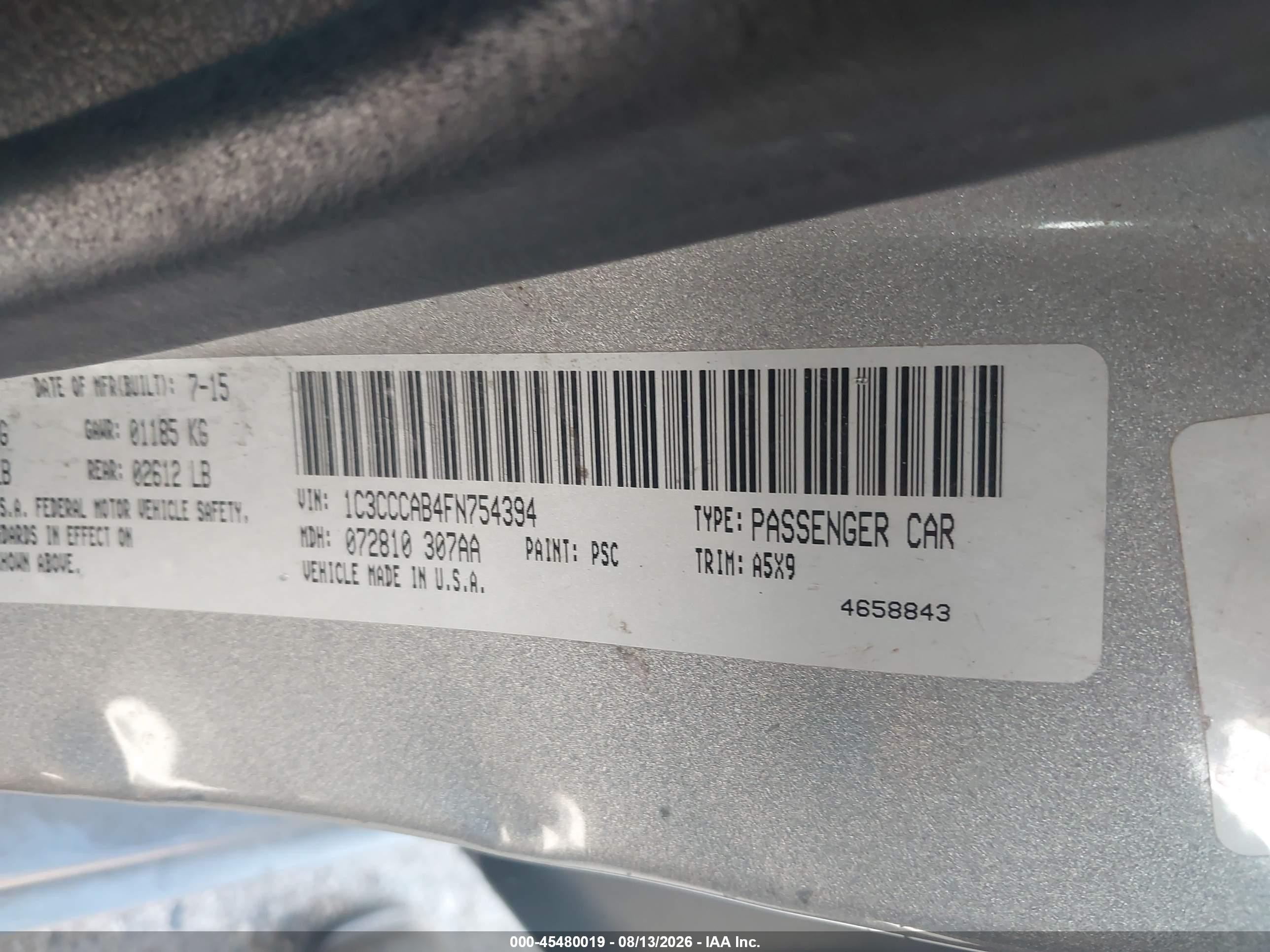 2015 Chrysler 200 Limited Gray vin: 1C3CCCAB4FN754394