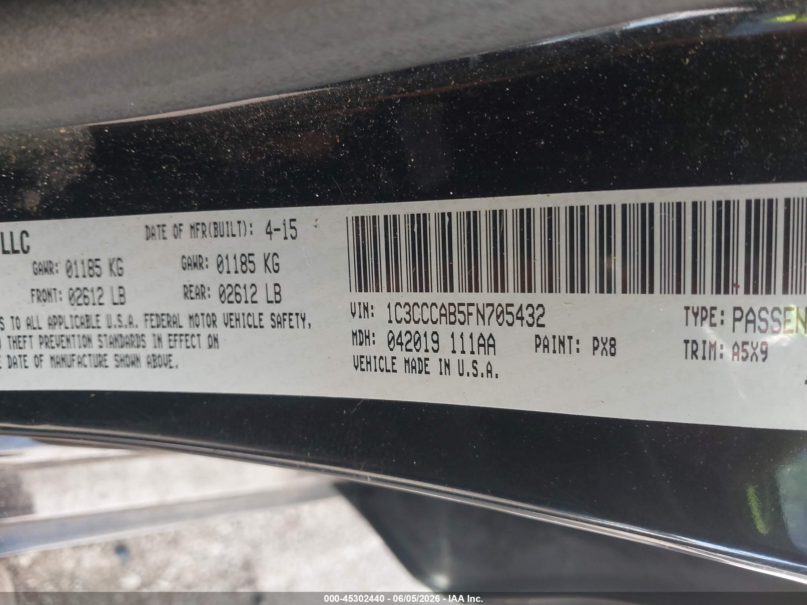 2015 Chrysler 200 Limited Black vin: 1C3CCCAB5FN705432