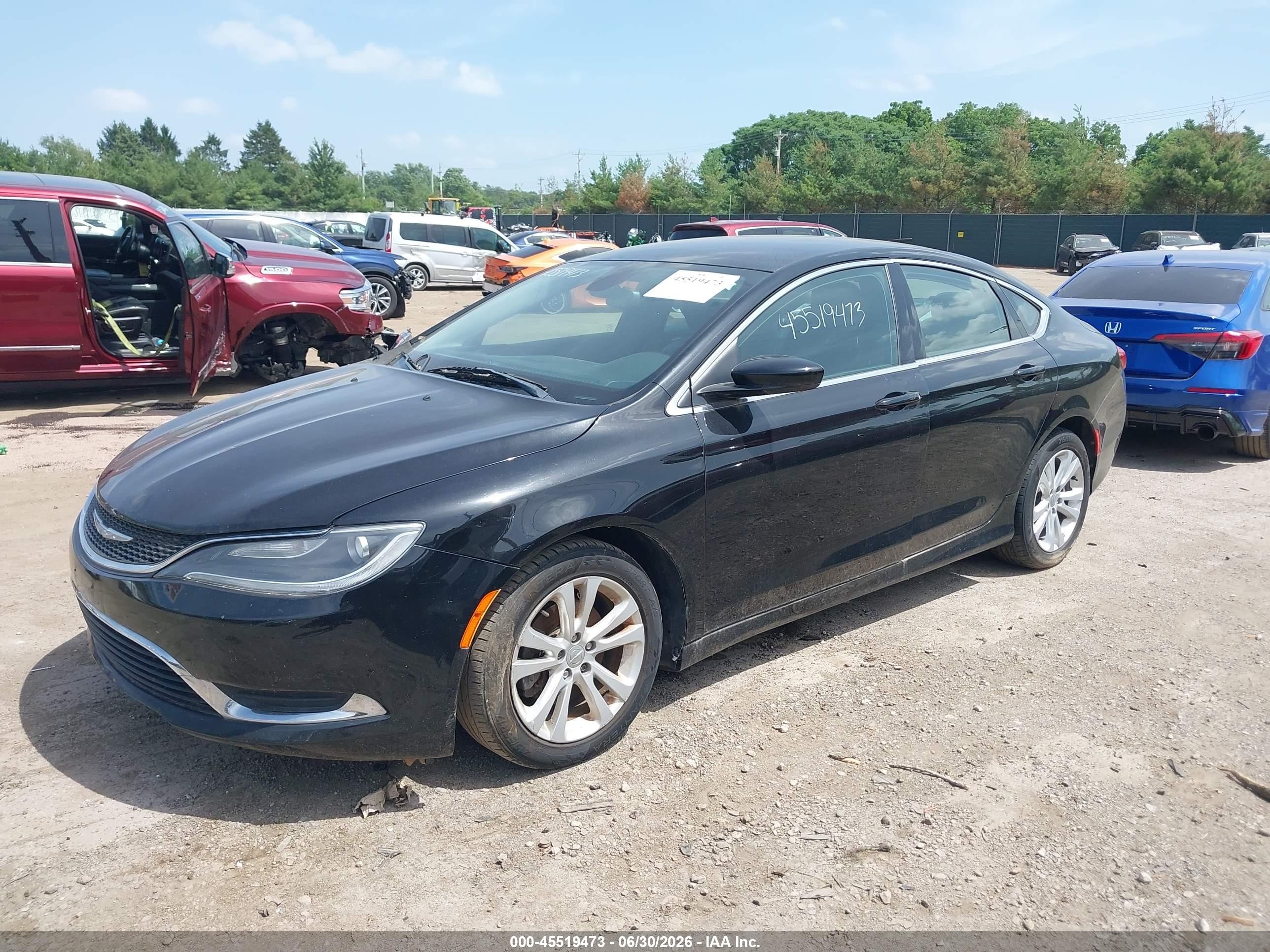 2015 Chrysler 200 Limited Black vin: 1C3CCCAB5FN738009