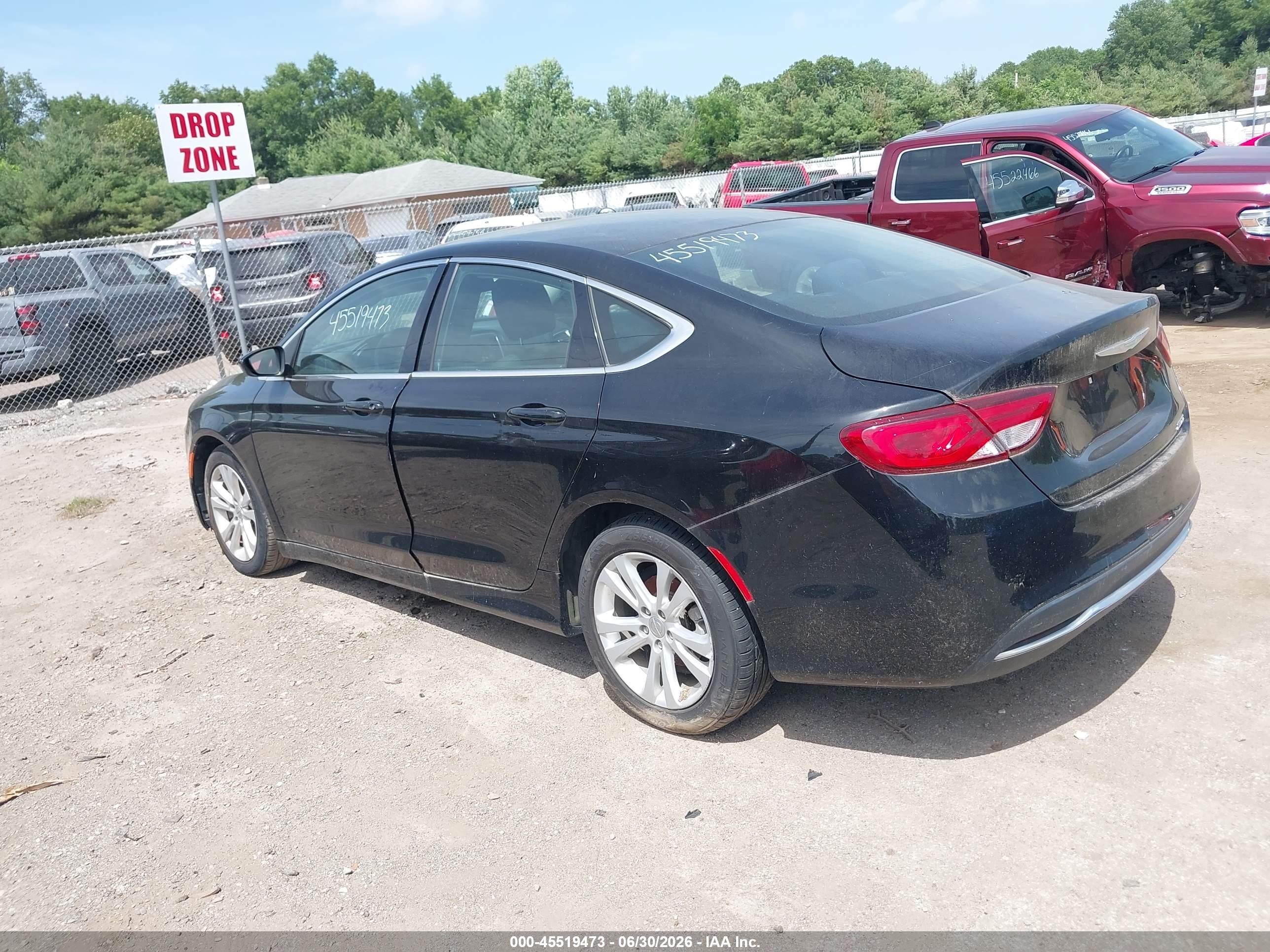 2015 Chrysler 200 Limited Black vin: 1C3CCCAB5FN738009