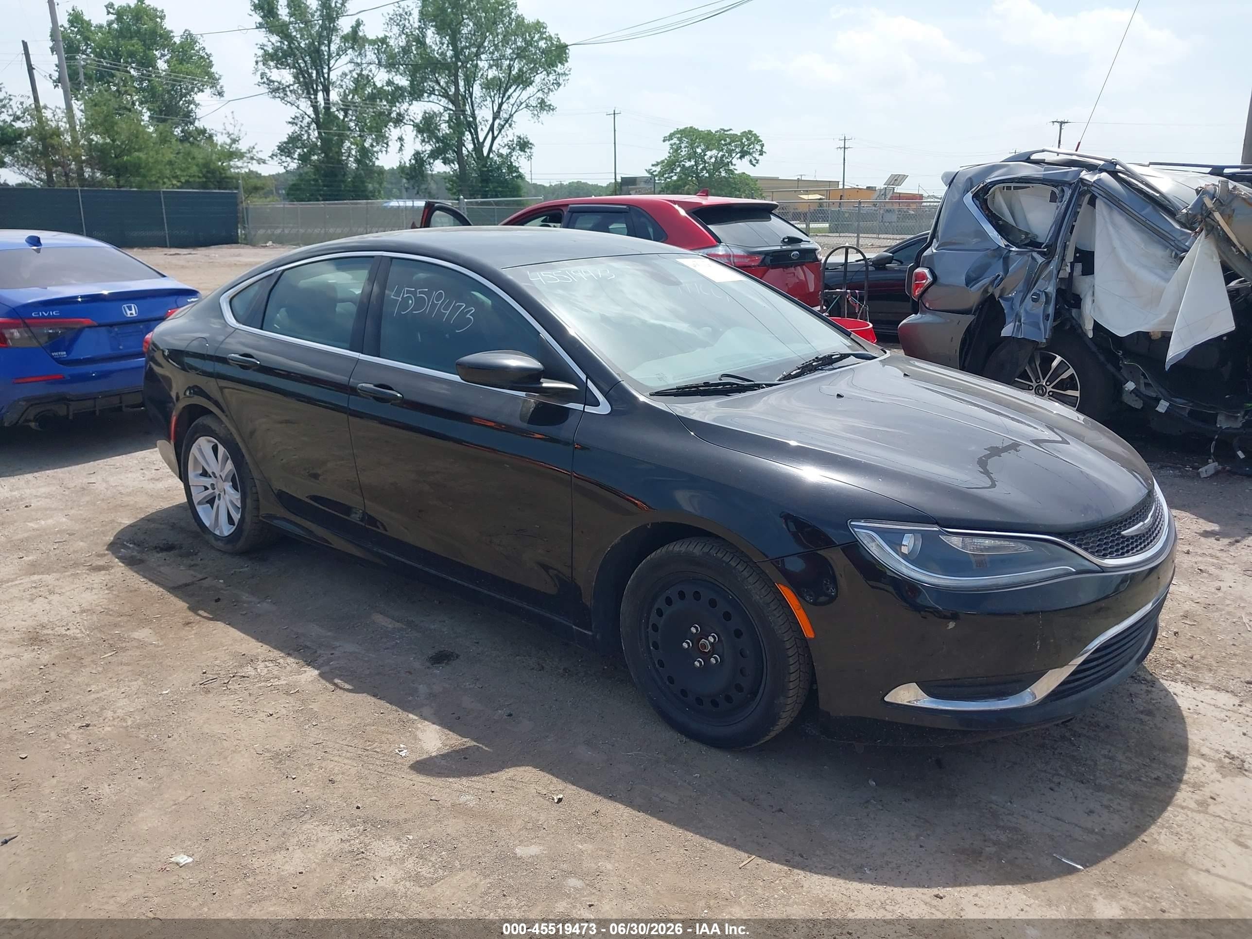 2015 Chrysler 200 Limited Black vin: 1C3CCCAB5FN738009
