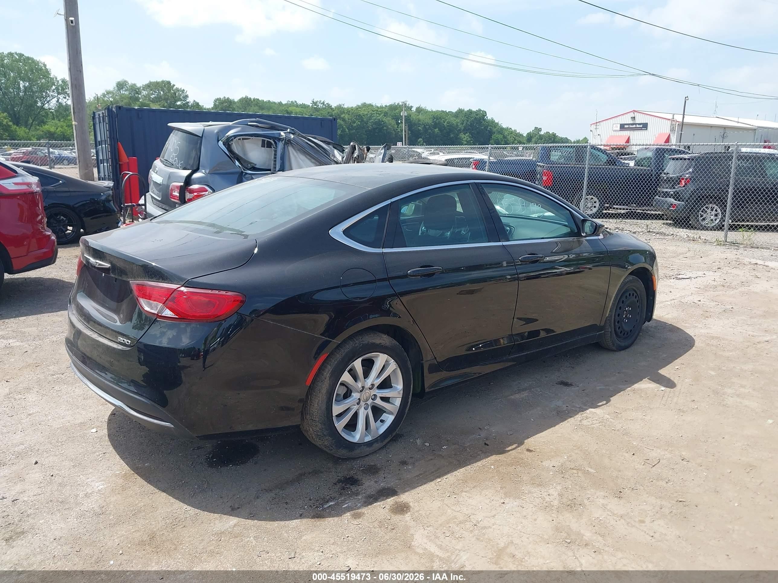 2015 Chrysler 200 Limited Black vin: 1C3CCCAB5FN738009
