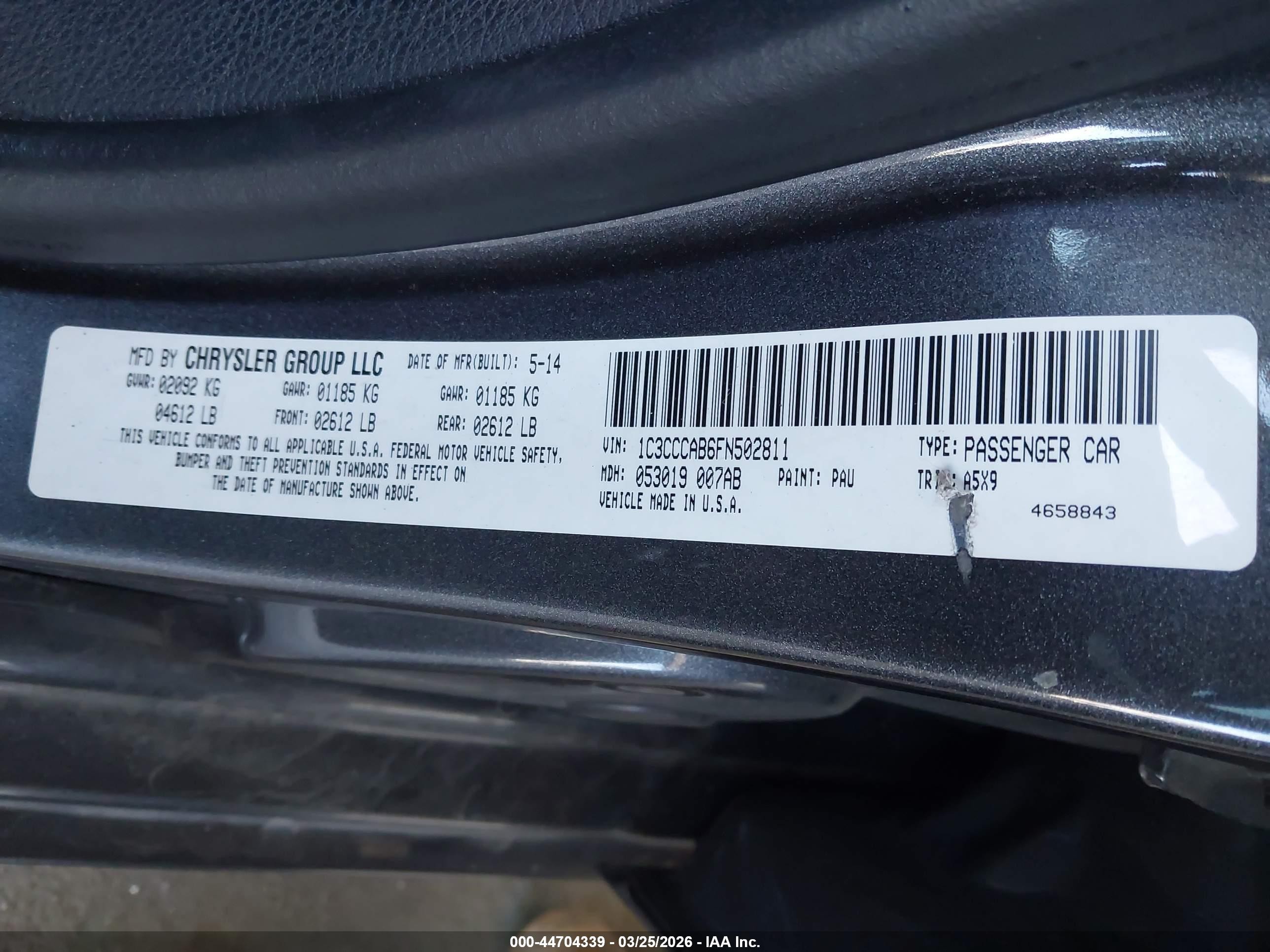 2015 Chrysler 200 Limited Gray vin: 1C3CCCAB6FN502811