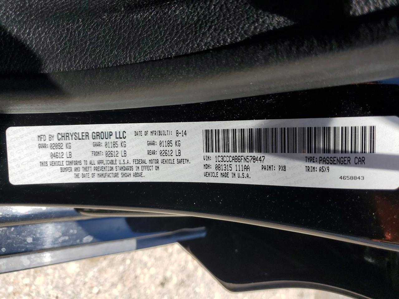 2015 Chrysler 200 Limited Black vin: 1C3CCCAB6FN578447