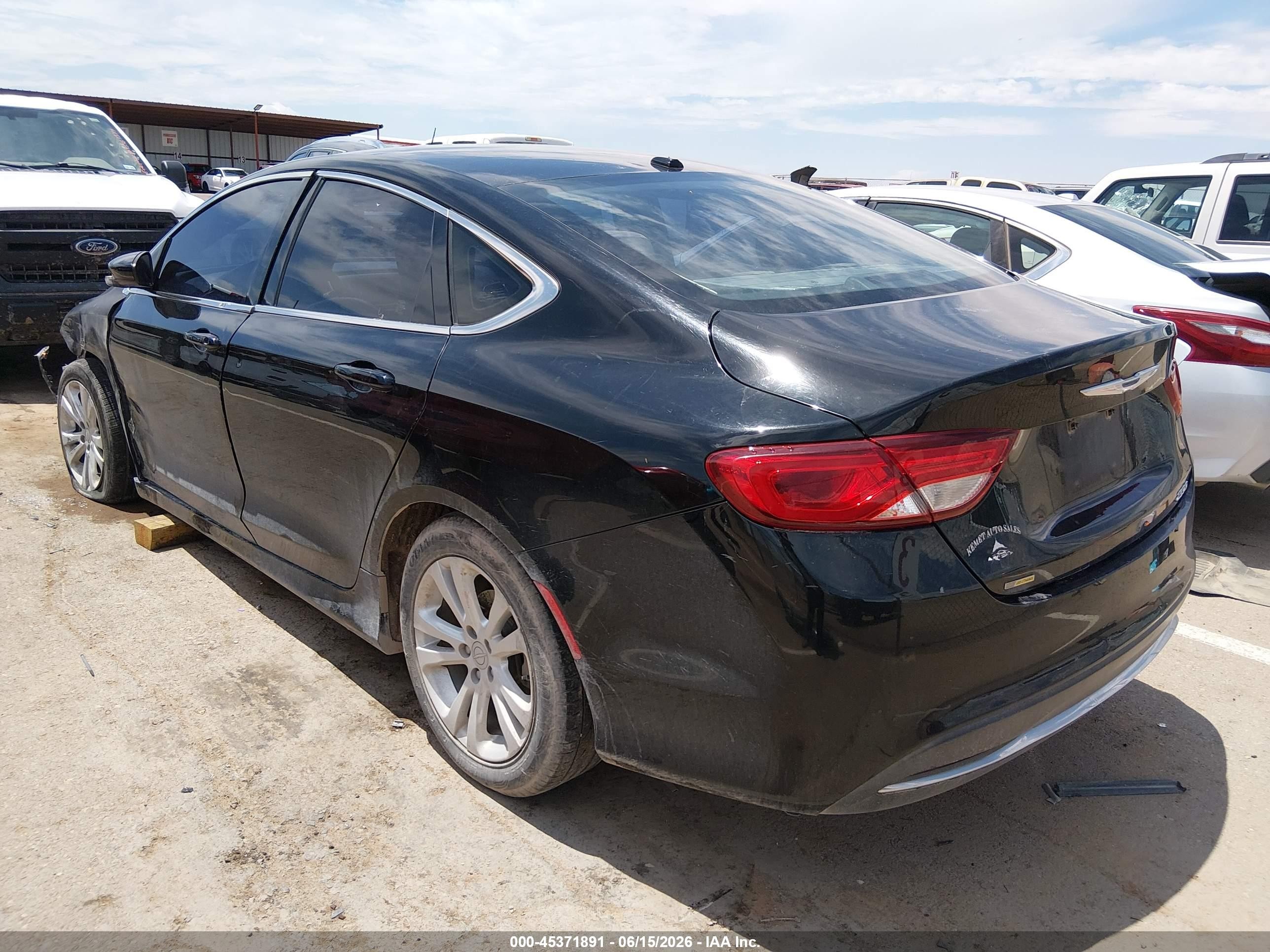 2015 Chrysler 200 Limited Black vin: 1C3CCCAB6FN596883