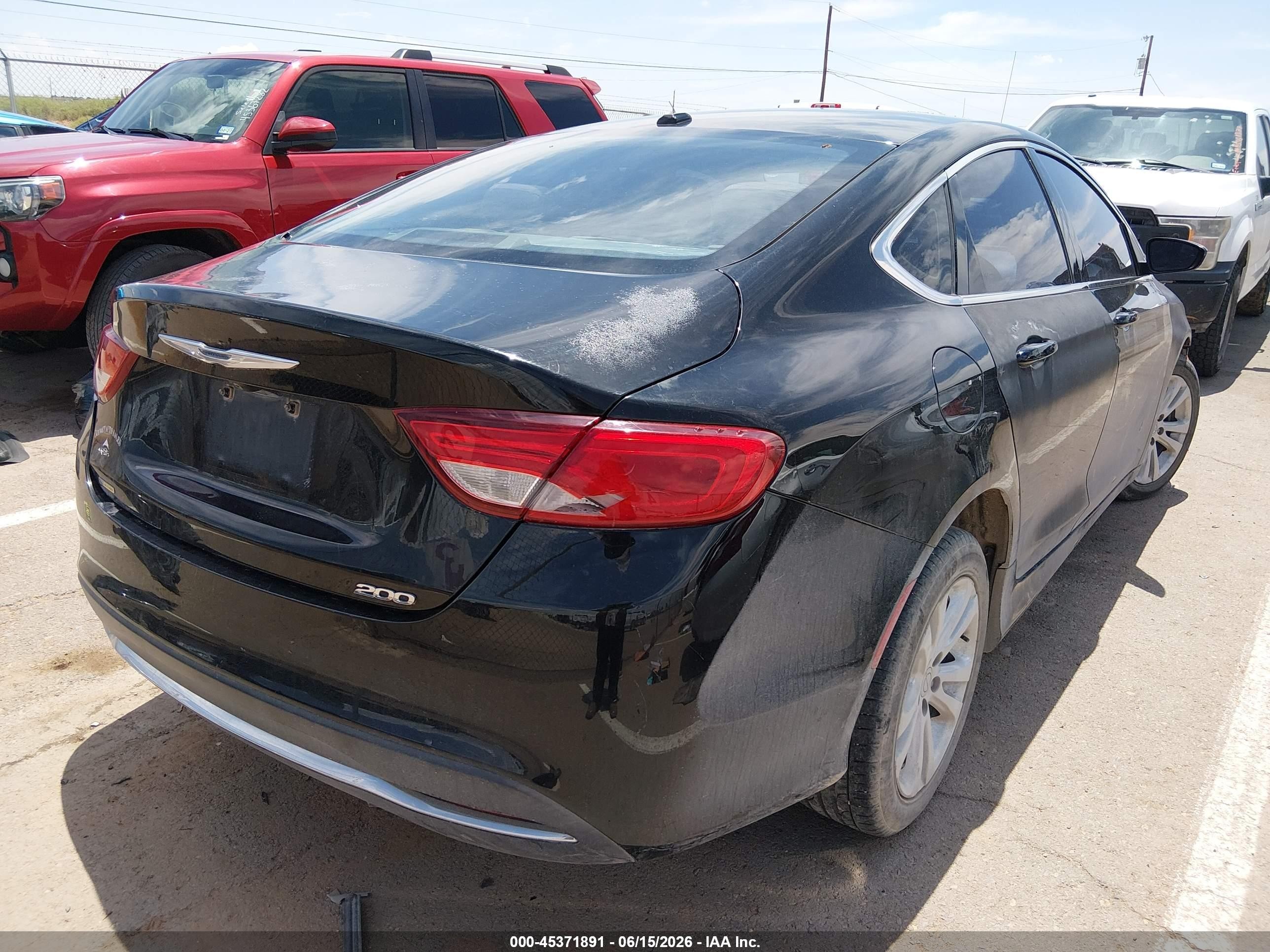 2015 Chrysler 200 Limited Black vin: 1C3CCCAB6FN596883