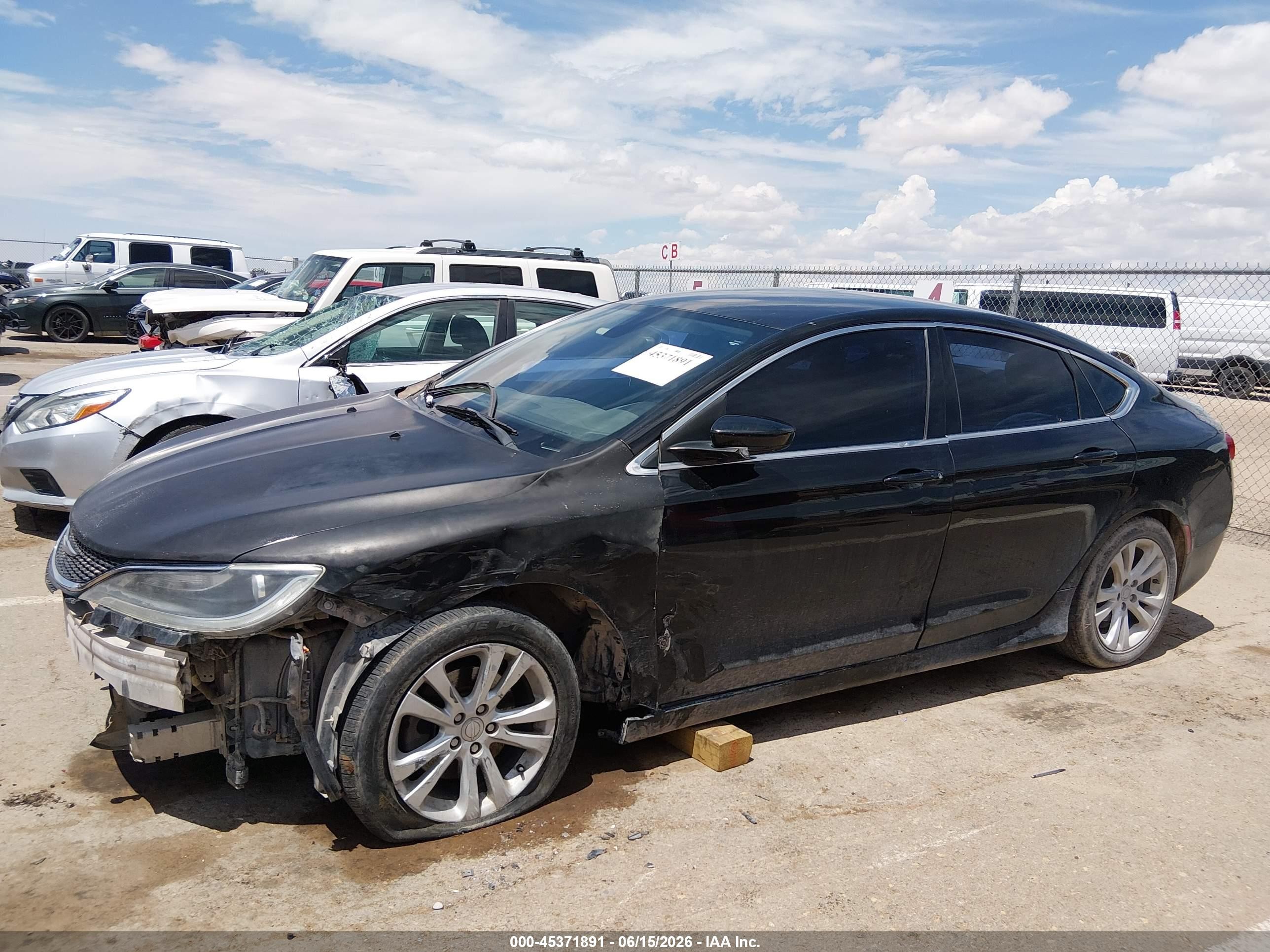 2015 Chrysler 200 Limited Black vin: 1C3CCCAB6FN596883