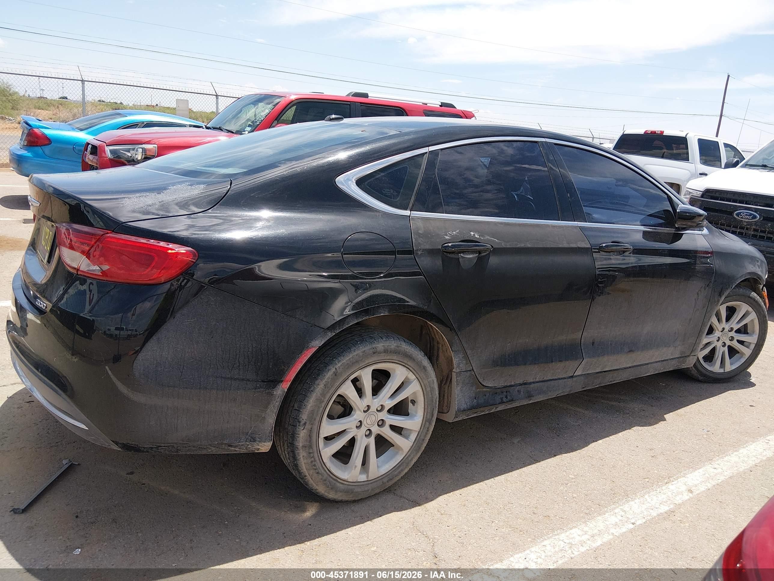 2015 Chrysler 200 Limited Black vin: 1C3CCCAB6FN596883