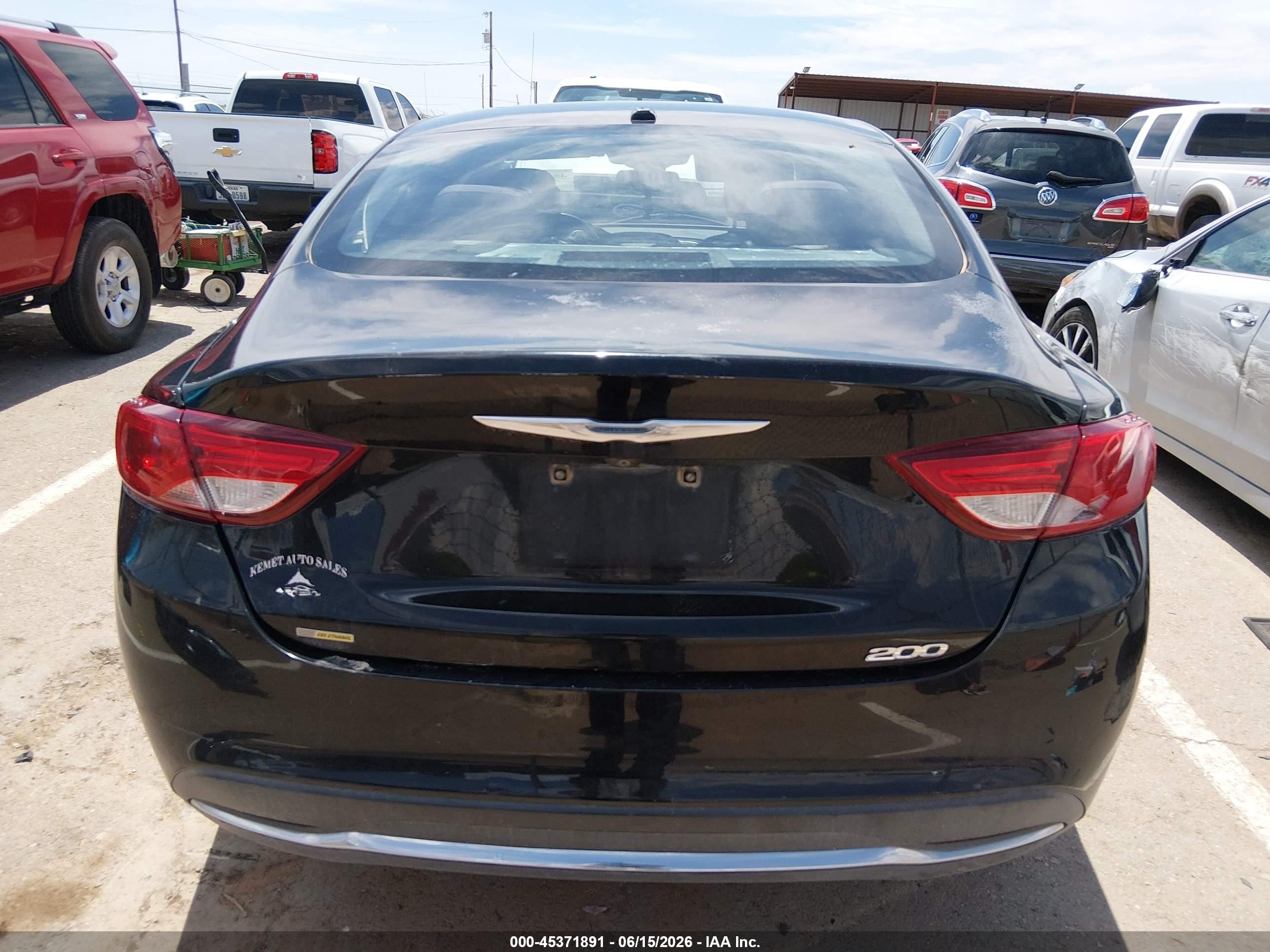 2015 Chrysler 200 Limited Black vin: 1C3CCCAB6FN596883