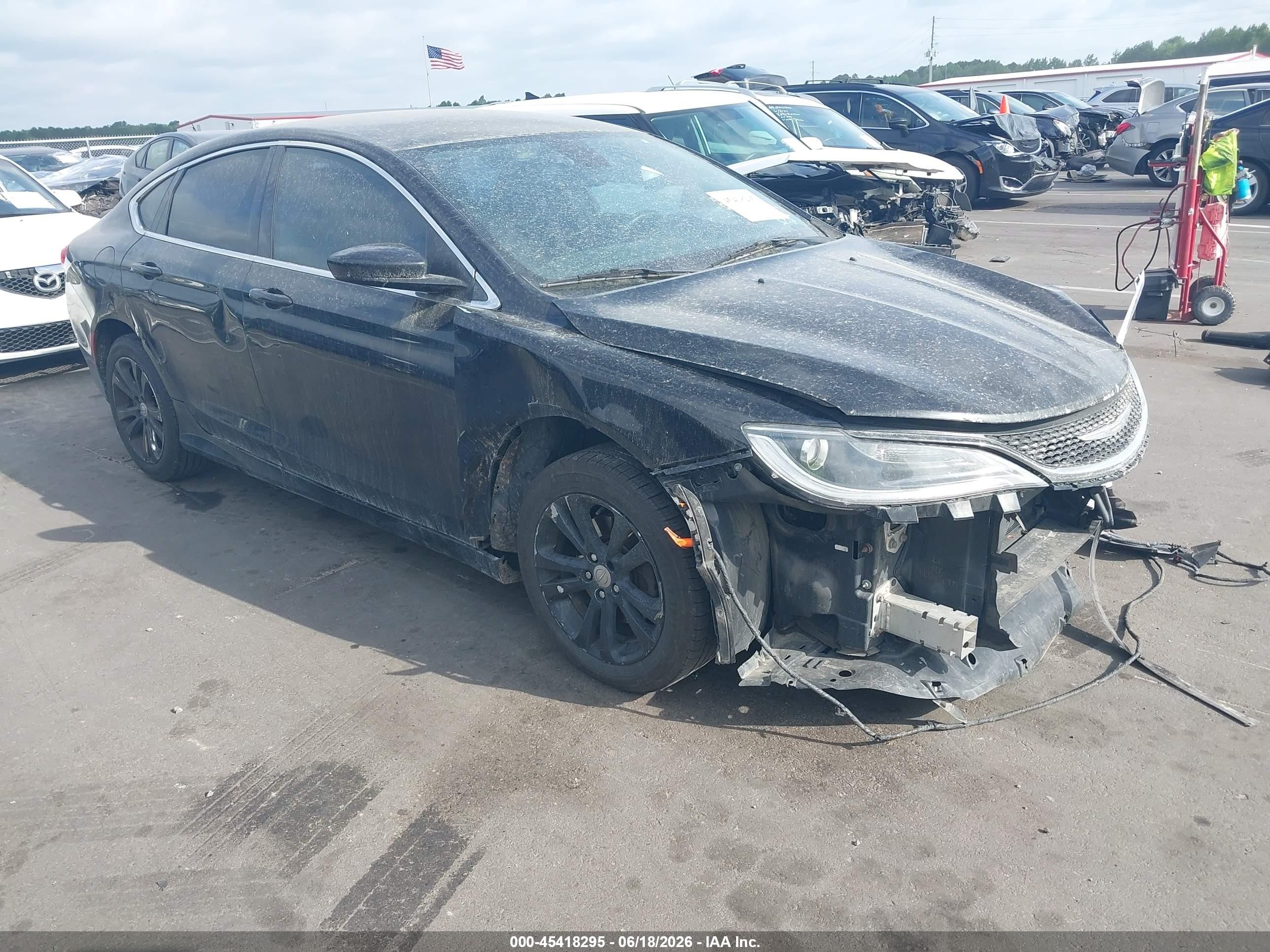 2015 Chrysler 200 Limited Black vin: 1C3CCCAB6FN637545