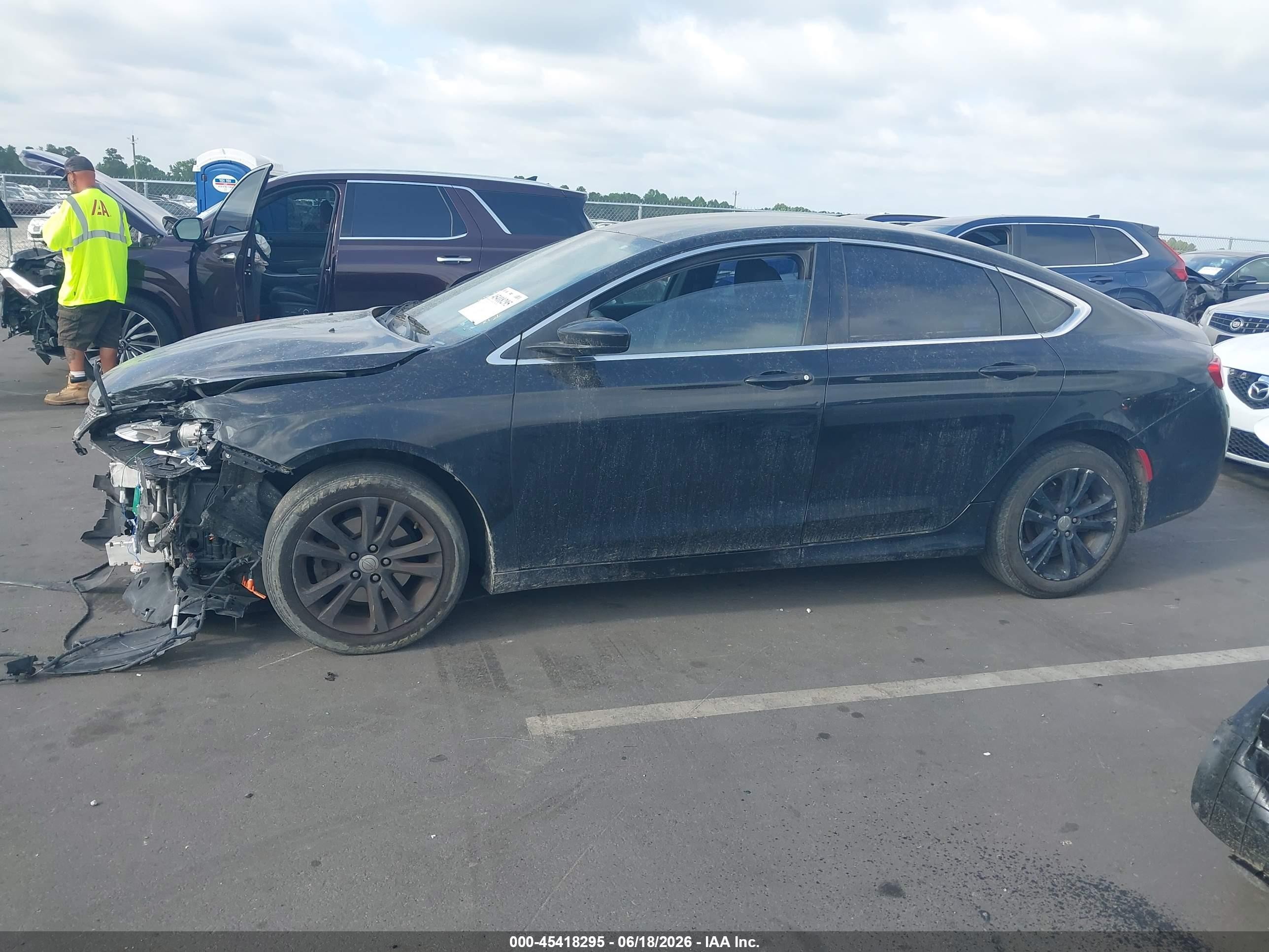 2015 Chrysler 200 Limited Black vin: 1C3CCCAB6FN637545