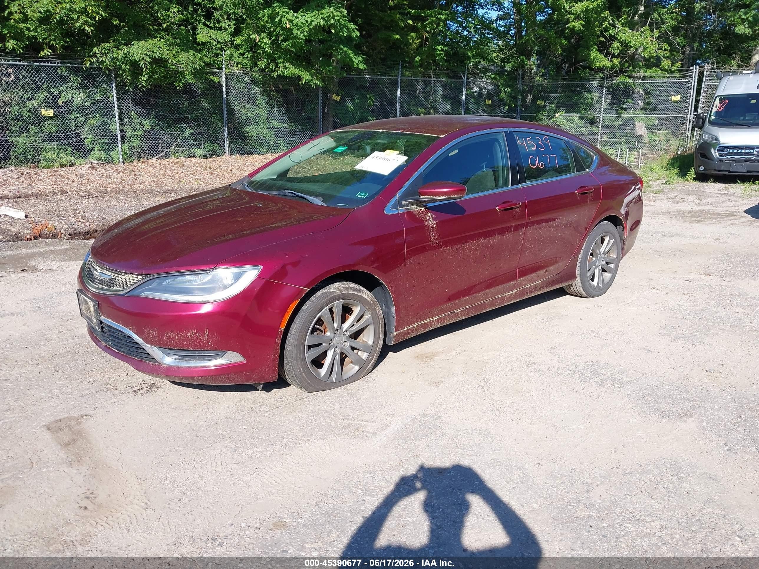 2015 Chrysler 200 Limited Burgundy vin: 1C3CCCAB6FN645337