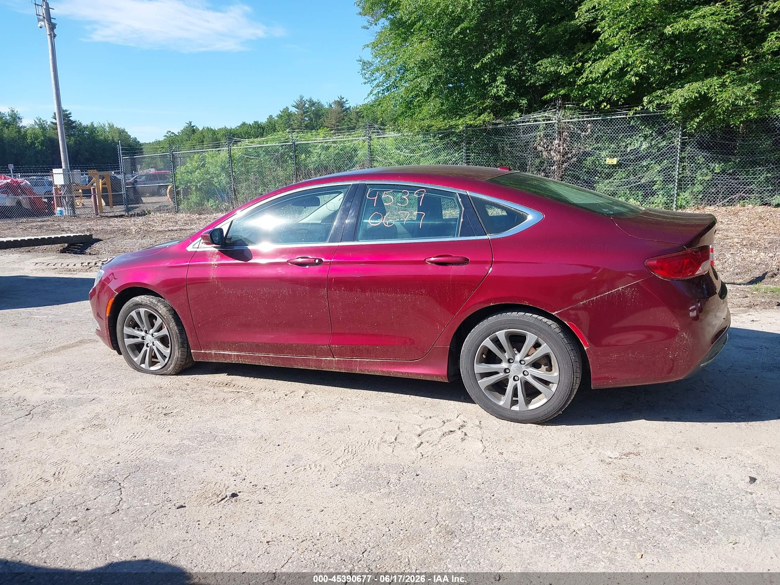 2015 Chrysler 200 Limited Burgundy vin: 1C3CCCAB6FN645337