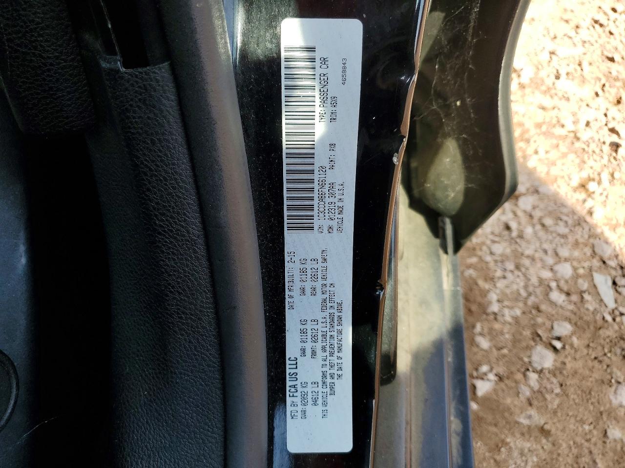 2015 Chrysler 200 Limited Black vin: 1C3CCCAB6FN661120