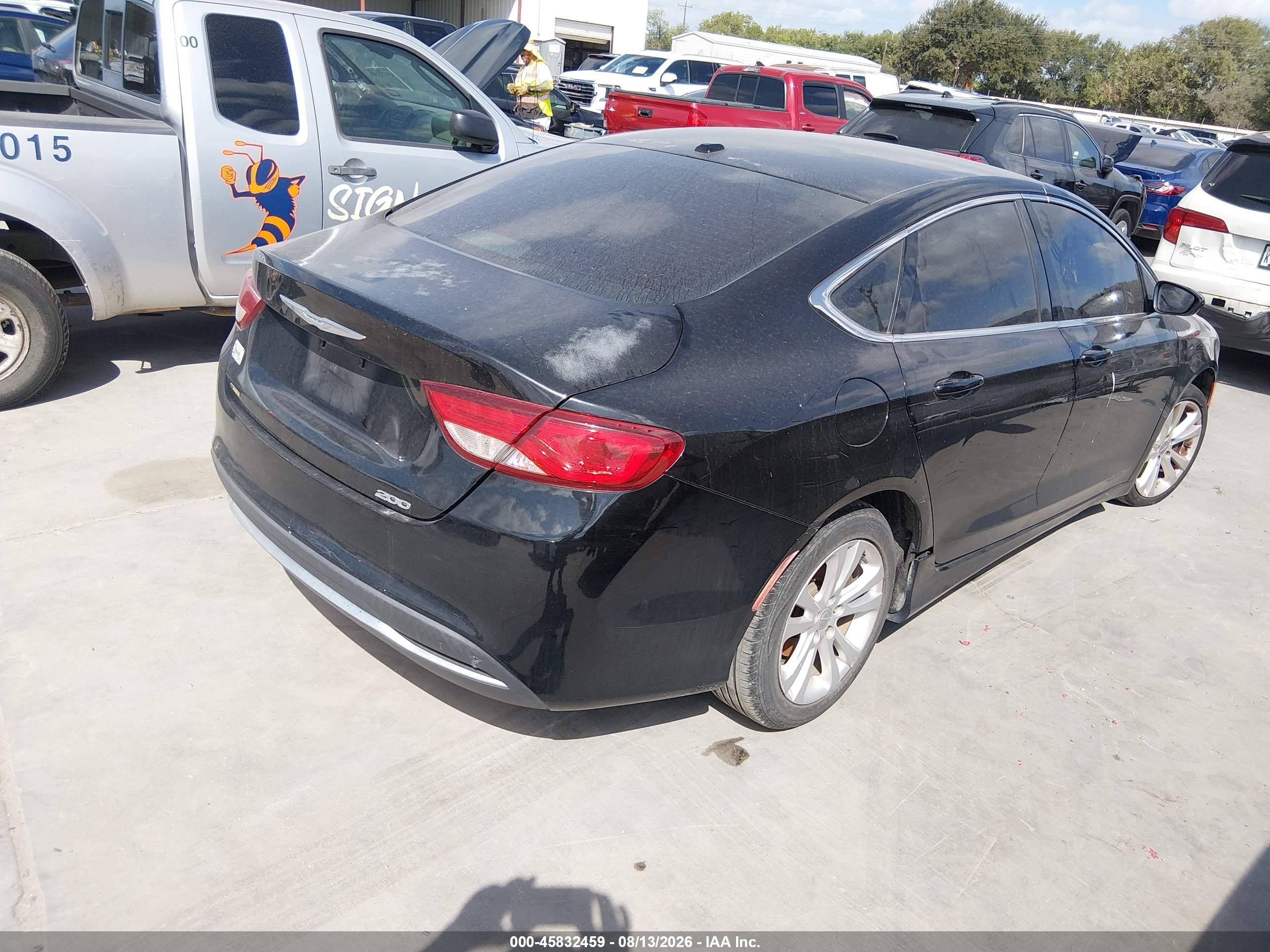 2015 Chrysler 200 Limited Black vin: 1C3CCCAB6FN669654