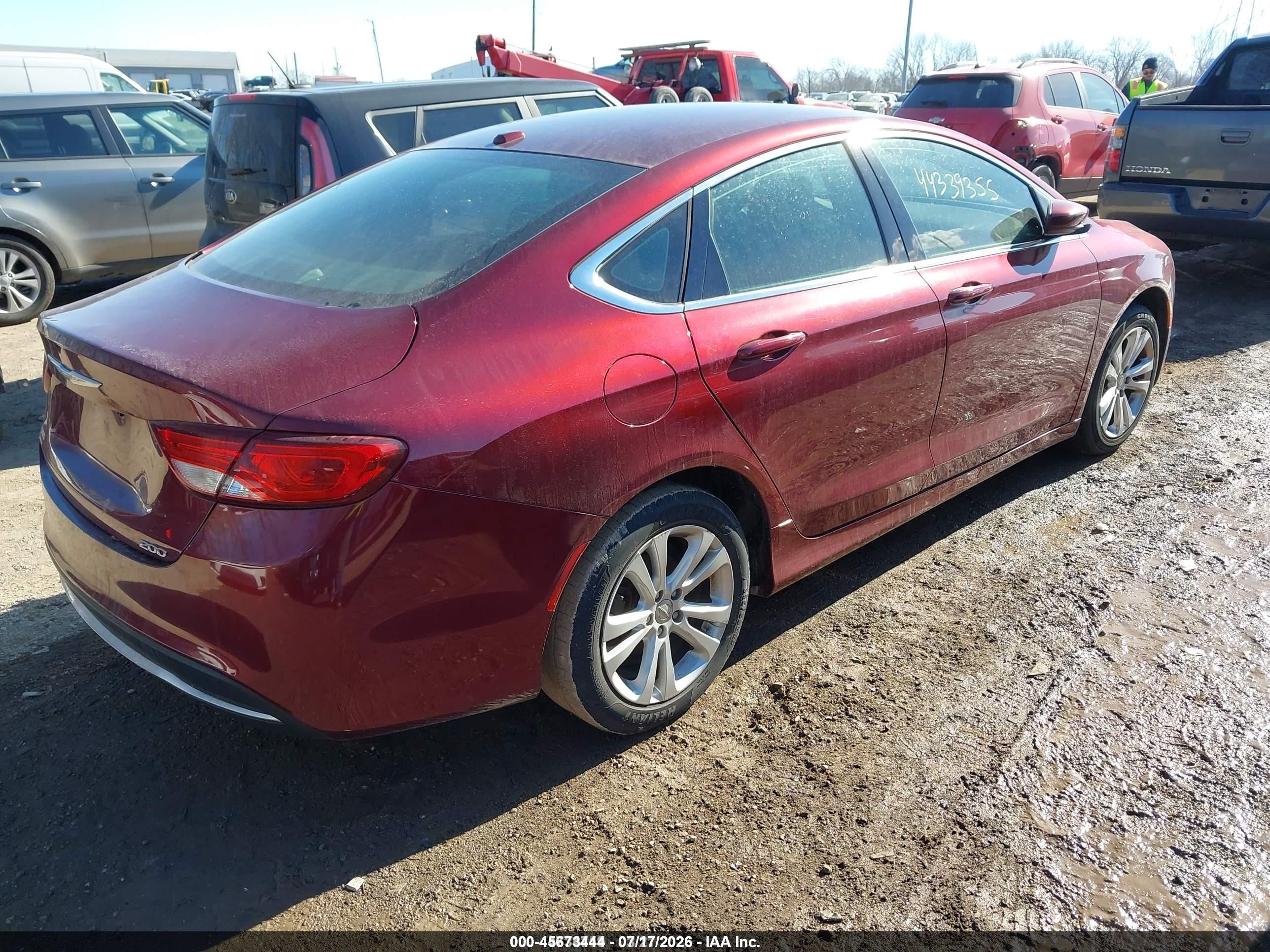 2015 Chrysler 200 Limited Red vin: 1C3CCCAB6FN711076
