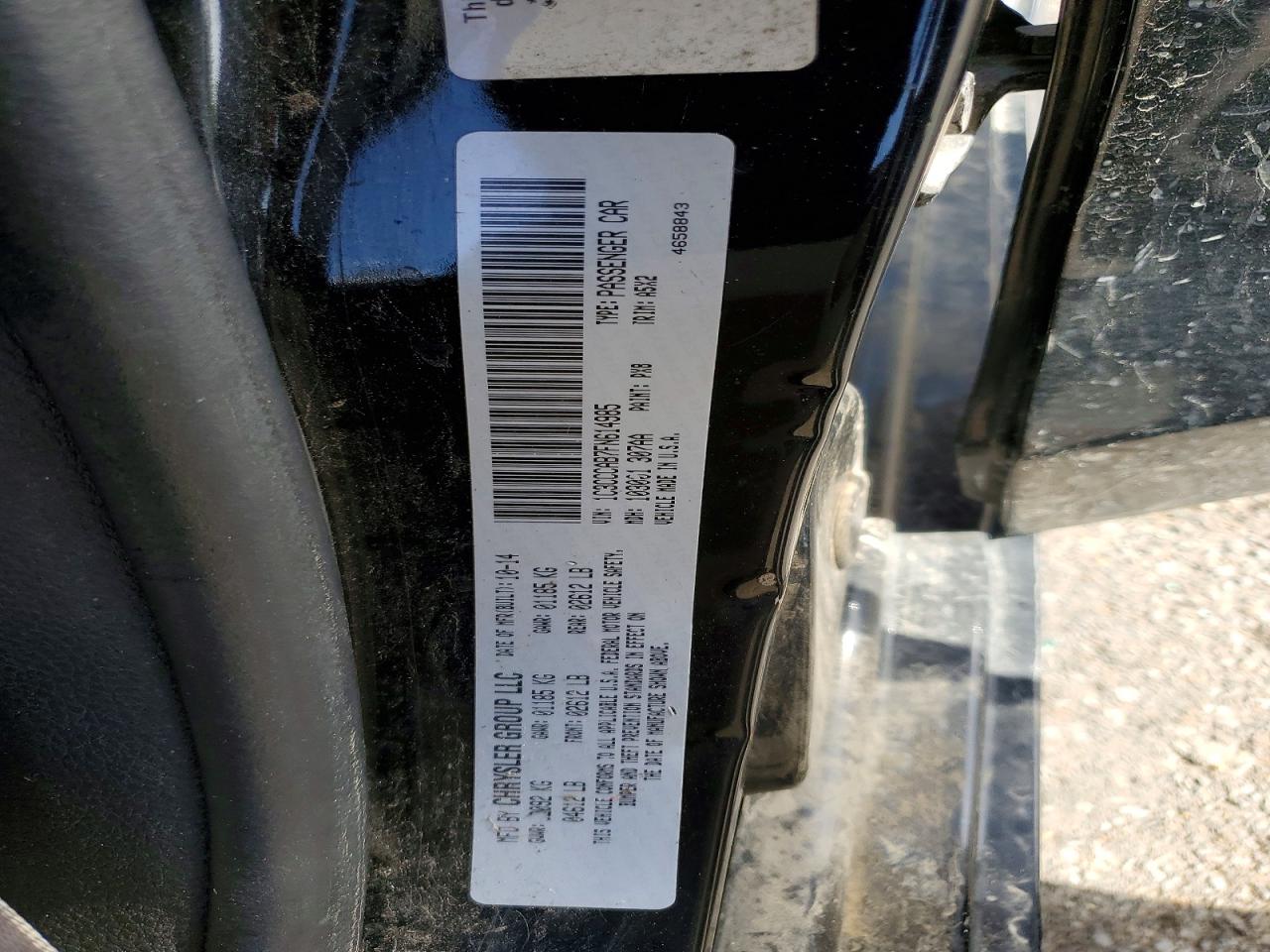 2015 Chrysler 200 Limited Черный vin: 1C3CCCAB7FN614985