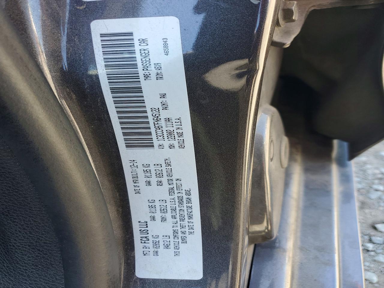 2015 Chrysler 200 Limited Gray vin: 1C3CCCAB7FN645122