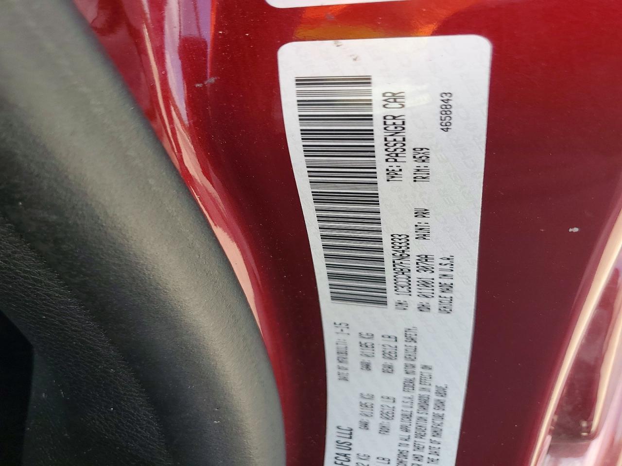 2015 Chrysler 200 Limited Burgundy vin: 1C3CCCAB7FN649333
