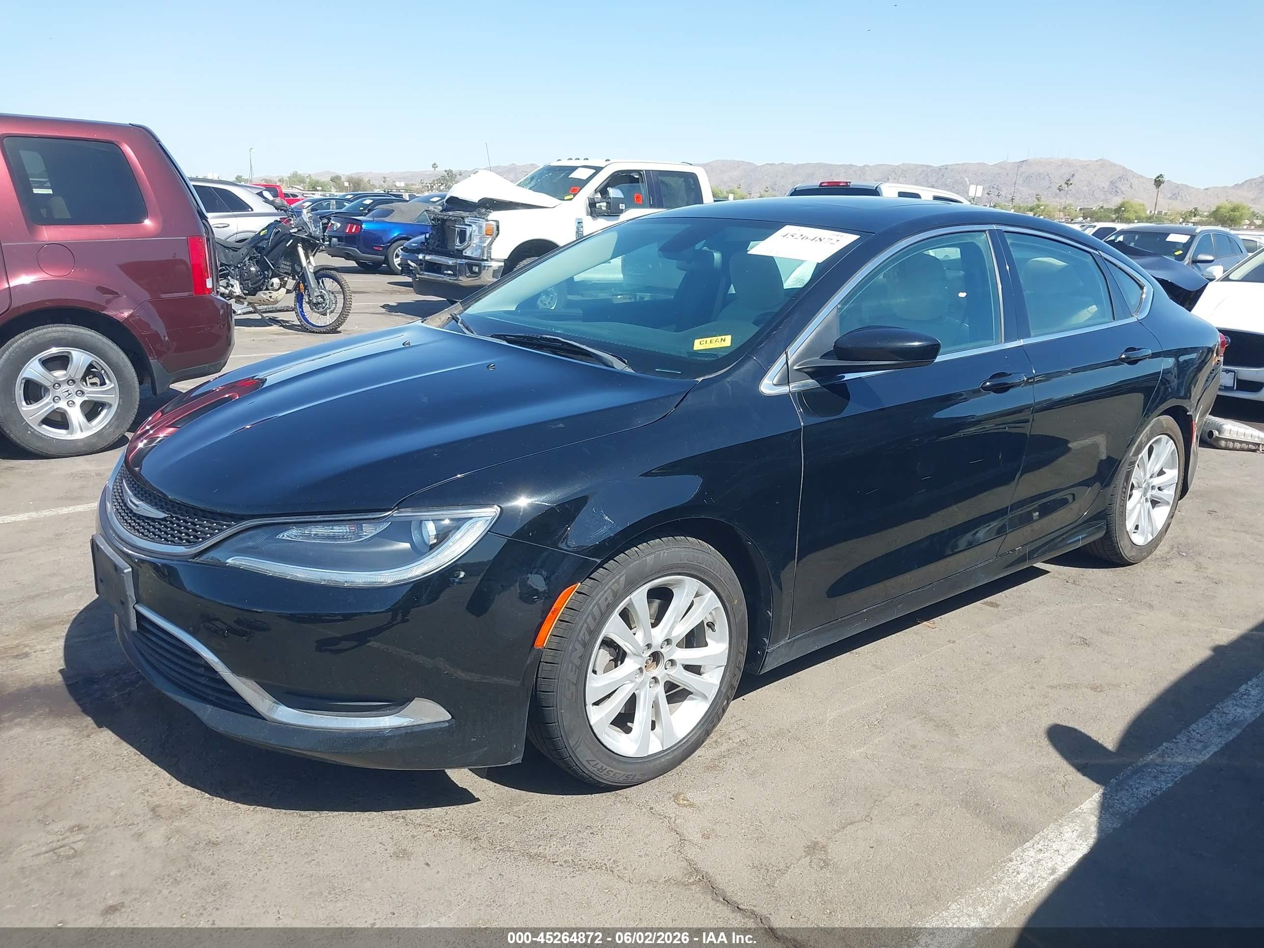 2015 Chrysler 200 Limited Черный vin: 1C3CCCAB7FN669551