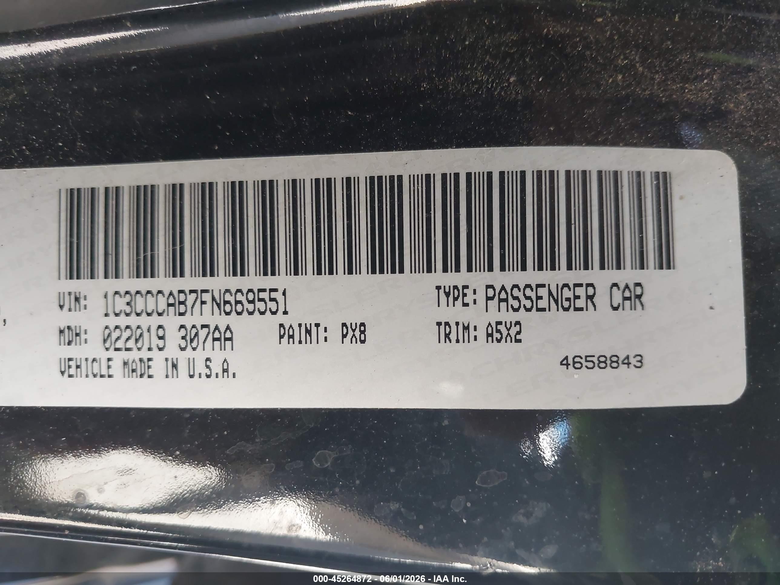 2015 Chrysler 200 Limited Черный vin: 1C3CCCAB7FN669551