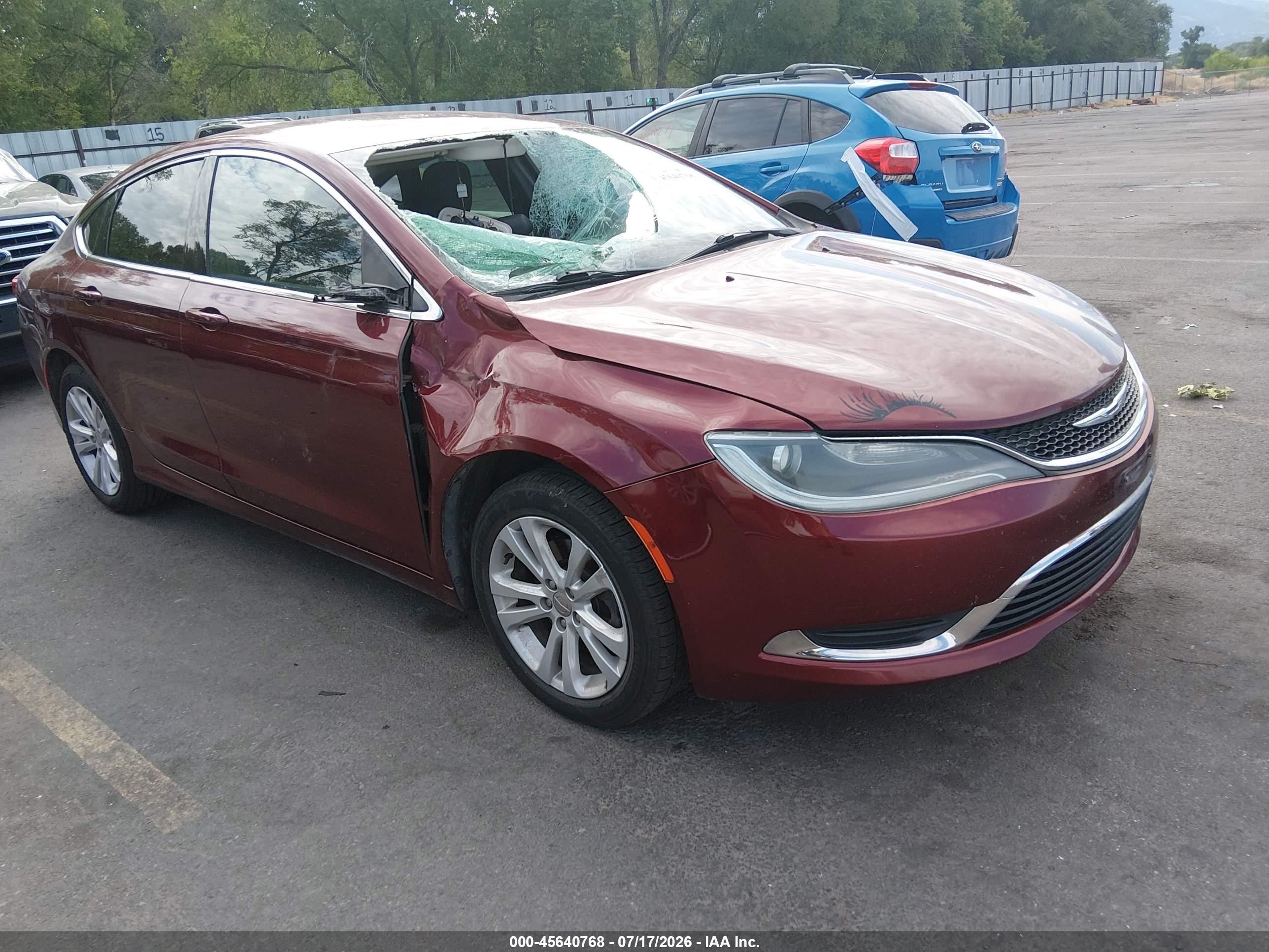 2015 Chrysler 200 Limited Maroon vin: 1C3CCCAB7FN698161