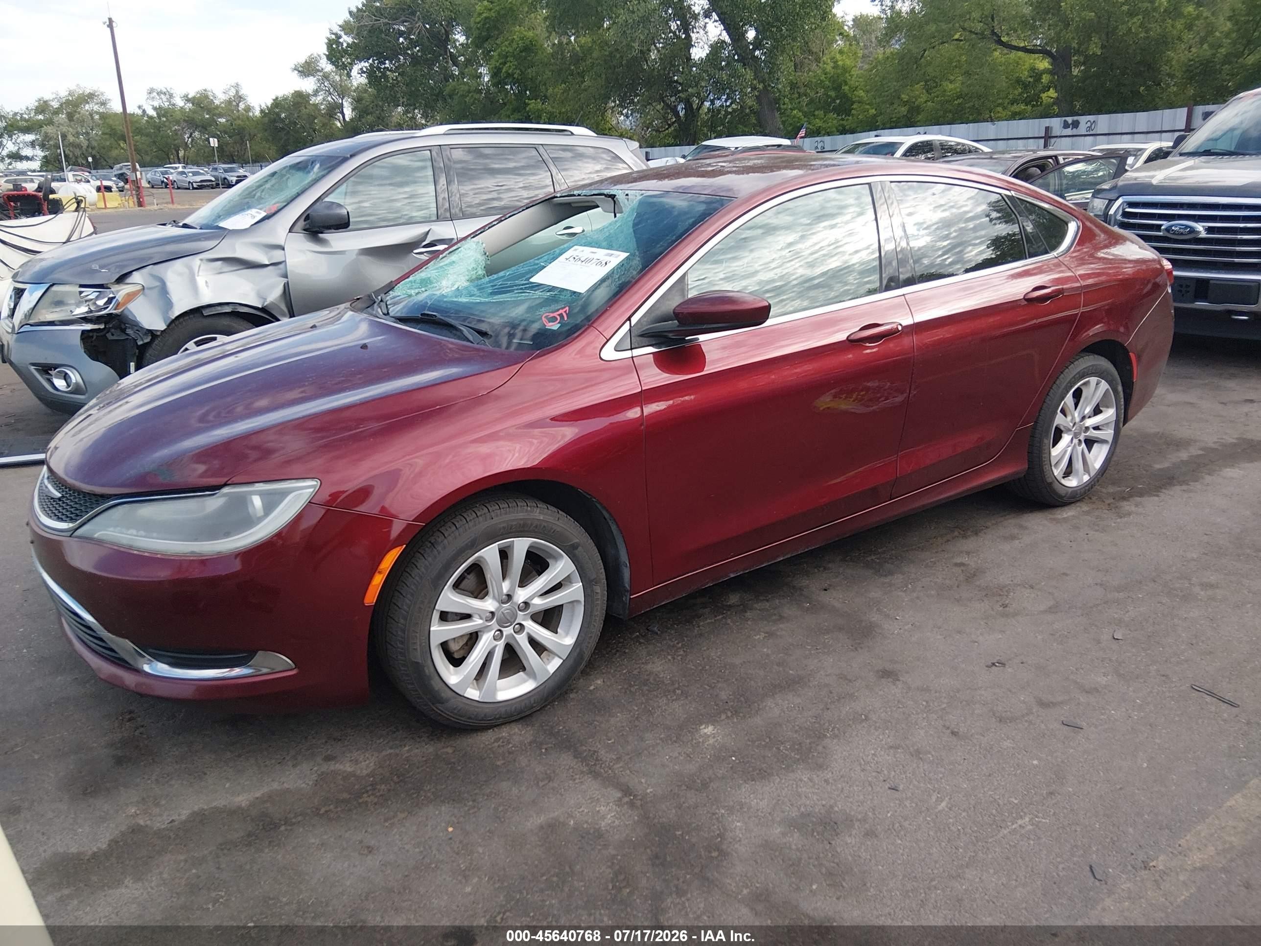 2015 Chrysler 200 Limited Maroon vin: 1C3CCCAB7FN698161