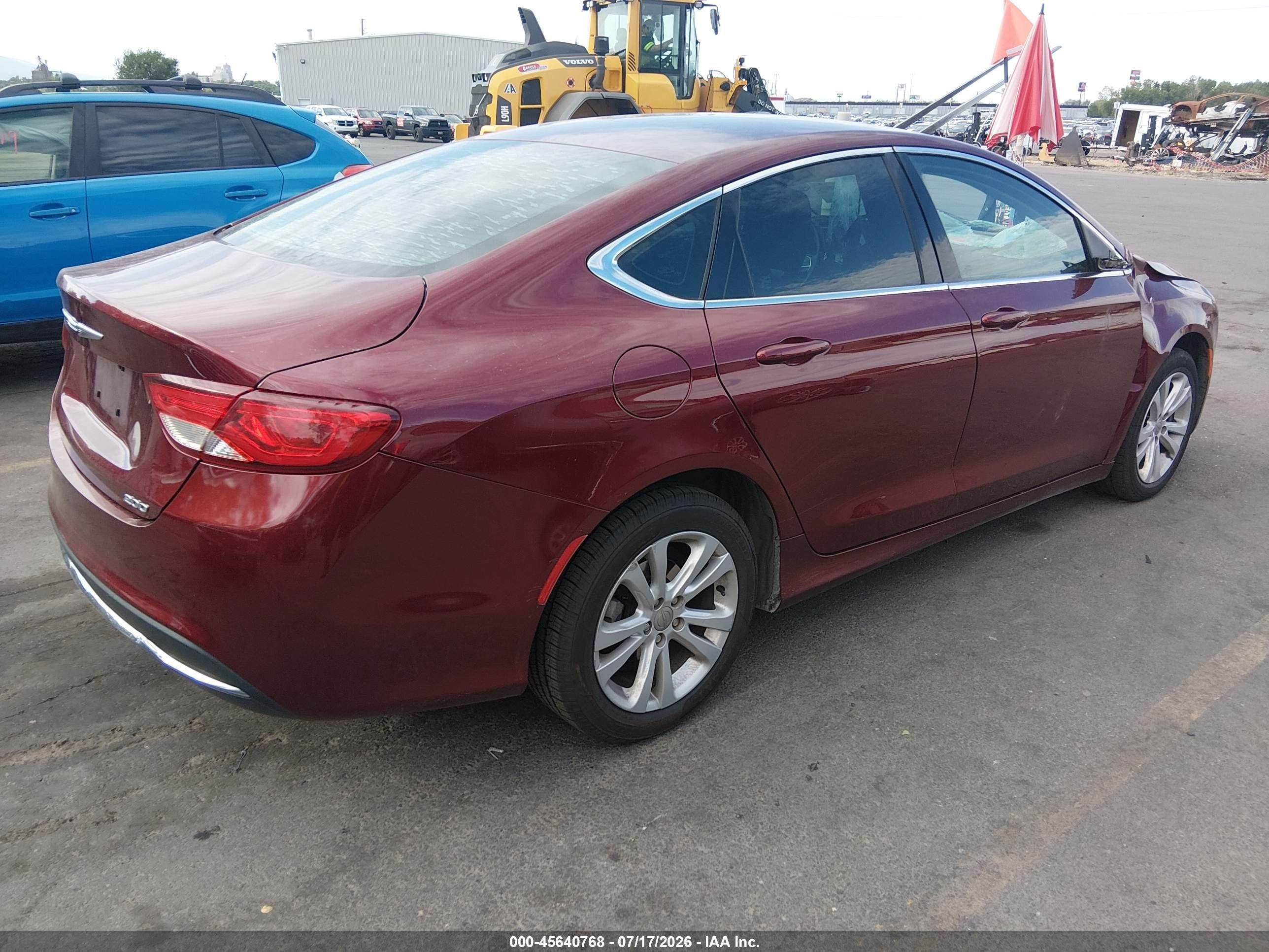 2015 Chrysler 200 Limited Maroon vin: 1C3CCCAB7FN698161