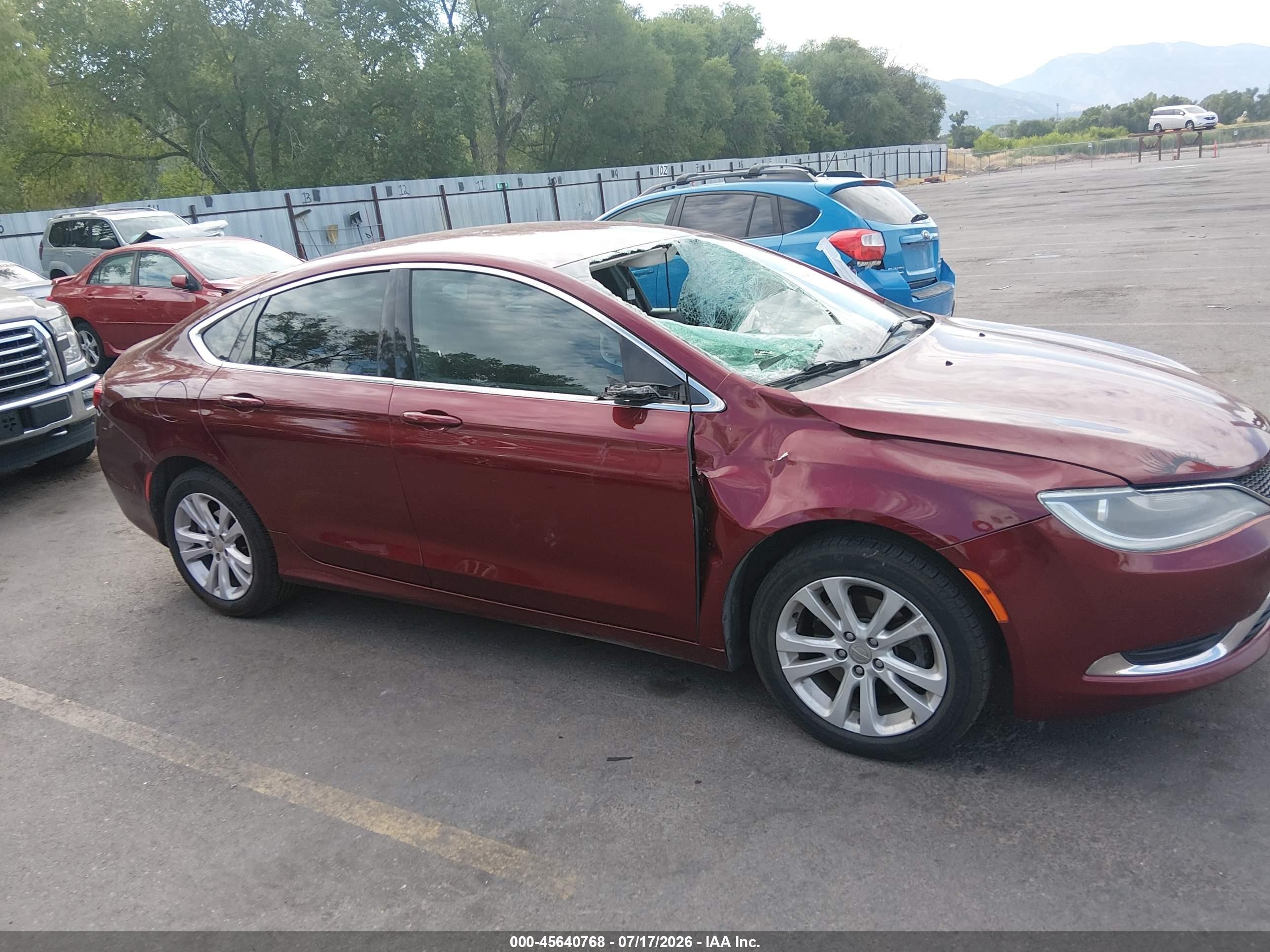 2015 Chrysler 200 Limited Maroon vin: 1C3CCCAB7FN698161