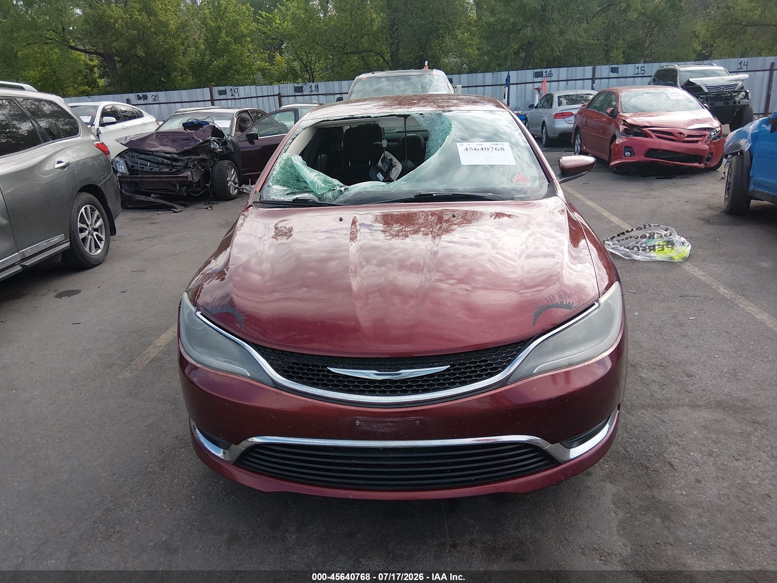 2015 Chrysler 200 Limited Maroon vin: 1C3CCCAB7FN698161