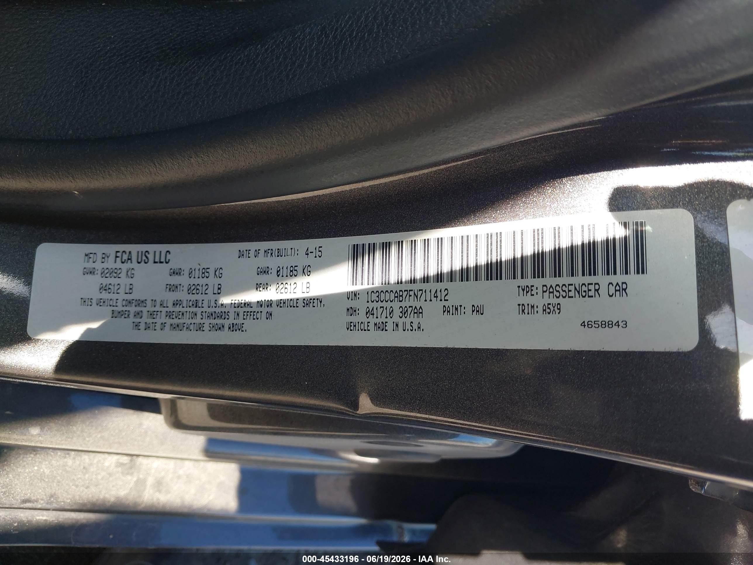 2015 Chrysler 200 Limited Gray vin: 1C3CCCAB7FN711412